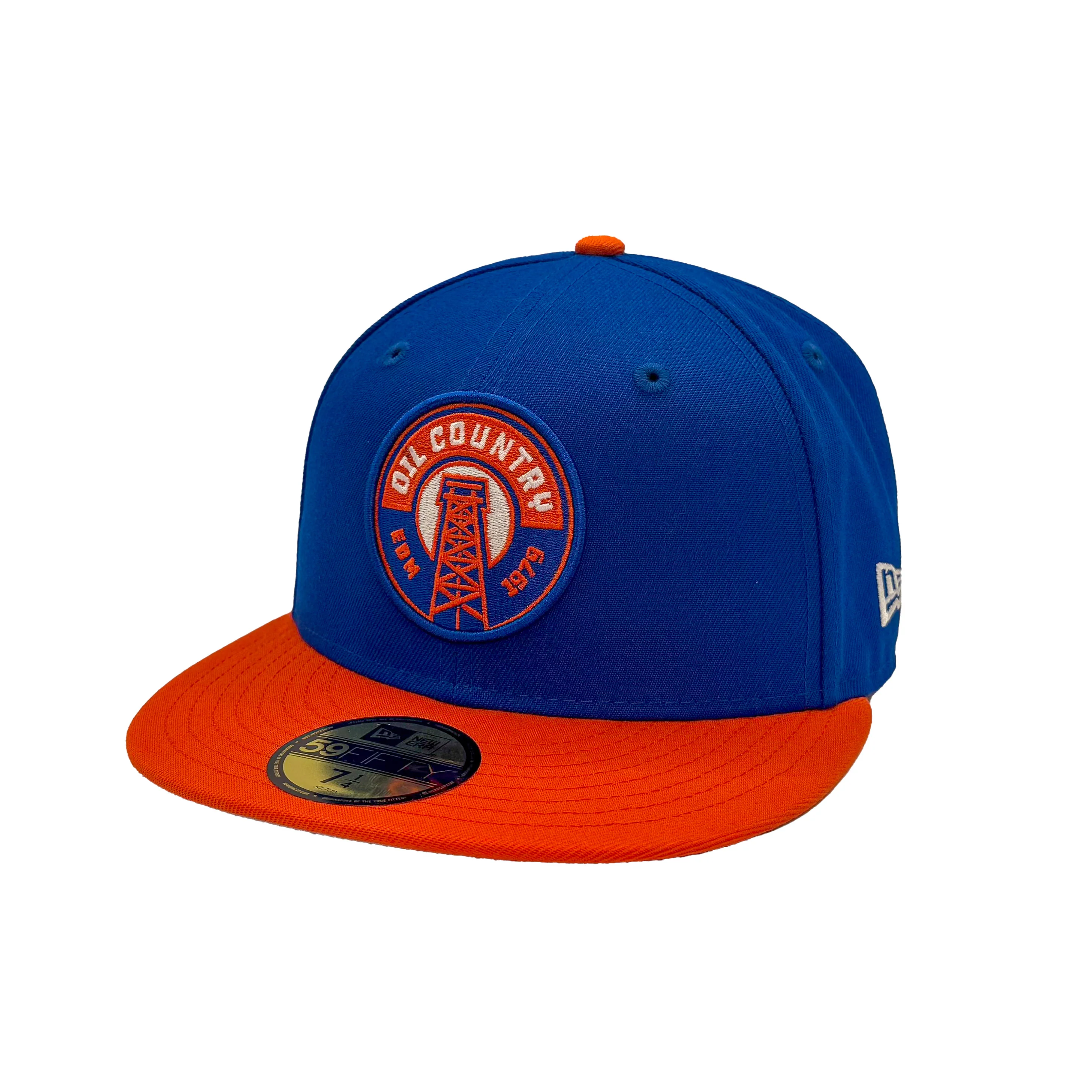 Edmonton Oilers New Era Blue & Orange 59FIFTY Secondary Alternate Logo Fitted Hat