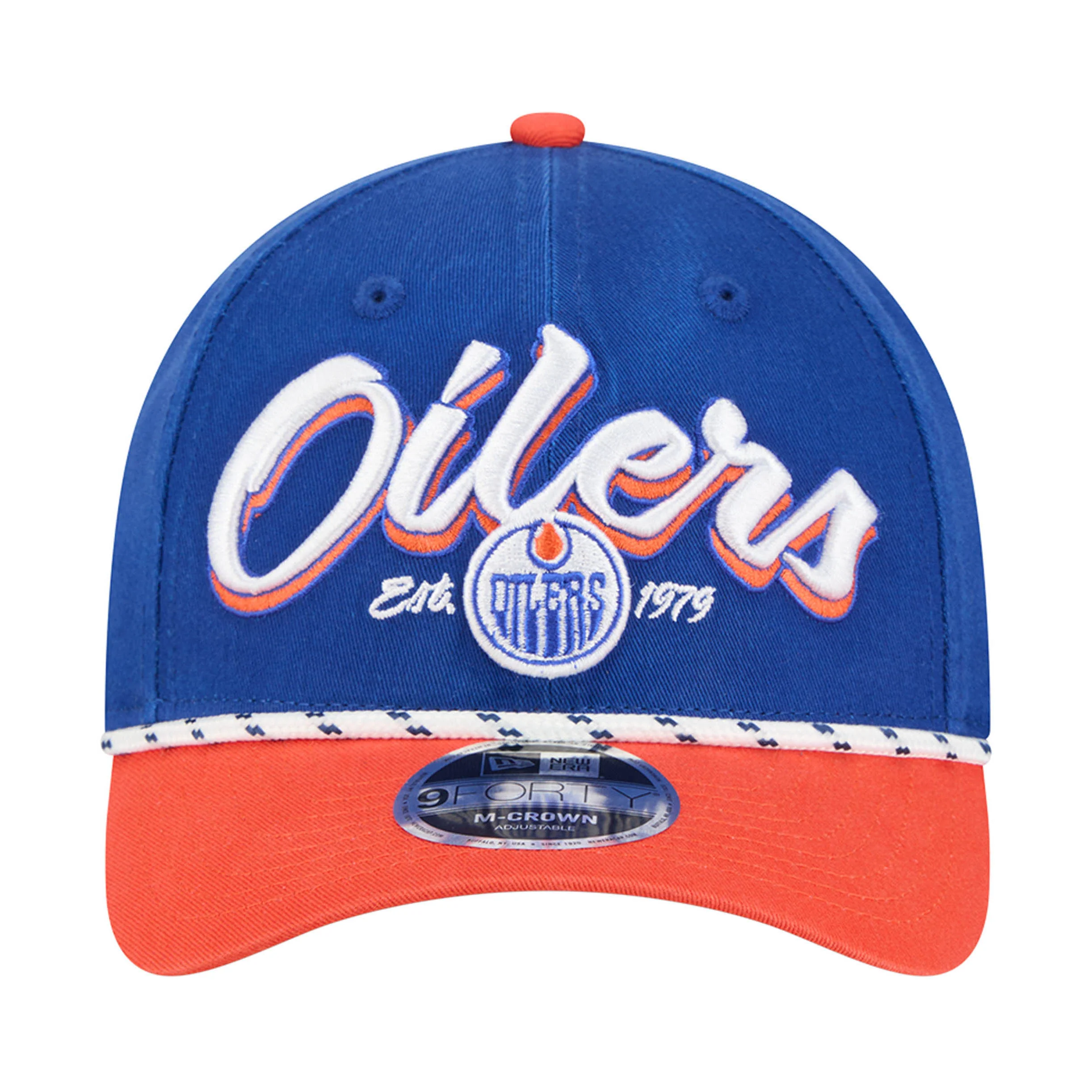 Edmonton Oilers New Era Blue & Orange Team Loyal 9FORTY M-Crown Snapback Hat - Image 4