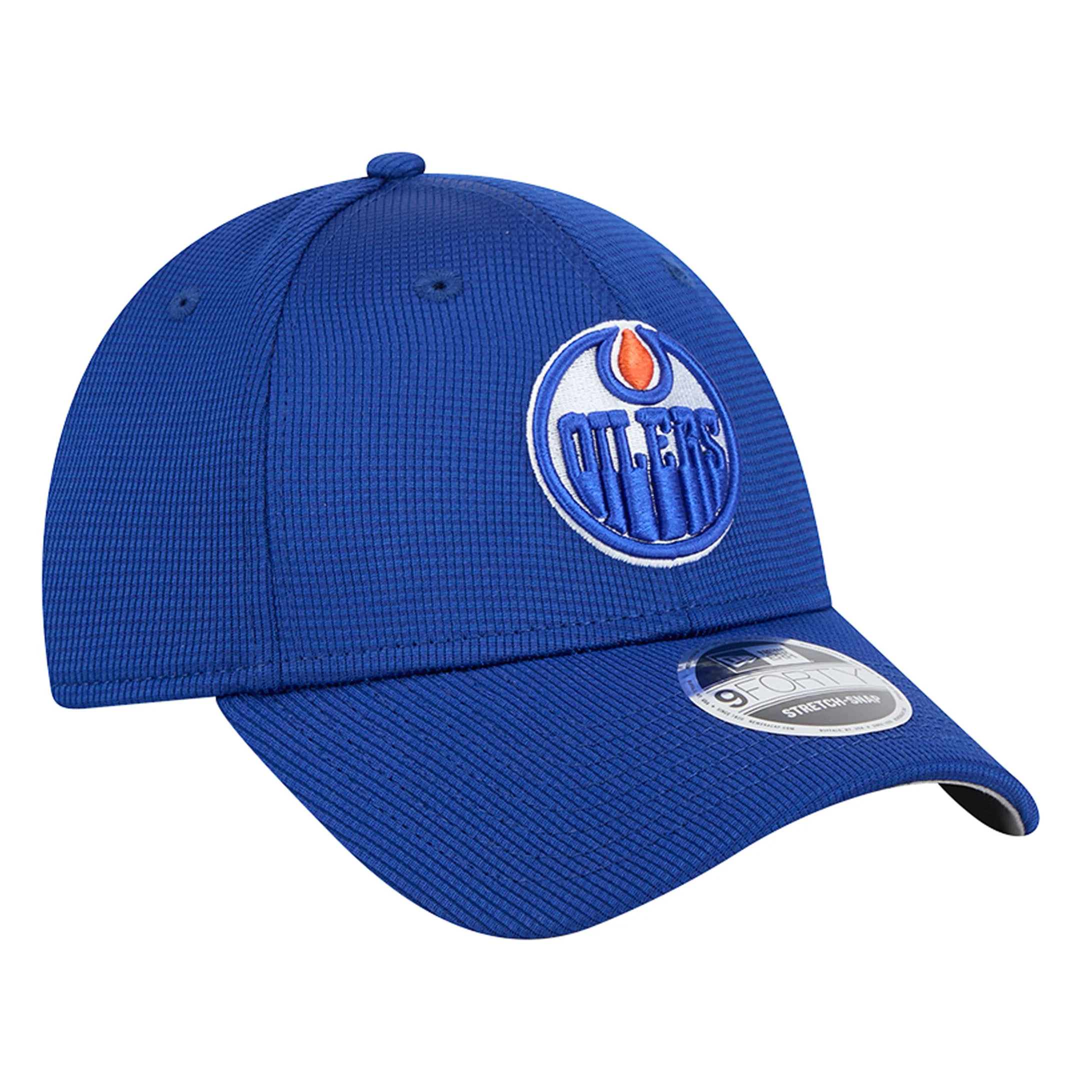 Edmonton Oilers New Era Blue Pivot 9FORTY Stretch-Snap Adjustable Hat - Image 3