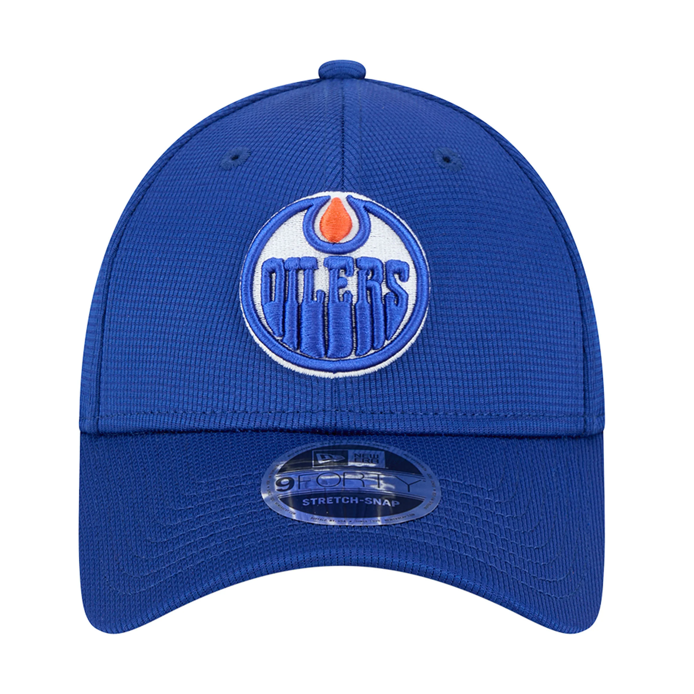 Edmonton Oilers New Era Blue Pivot 9FORTY Stretch-Snap Adjustable Hat - Image 4