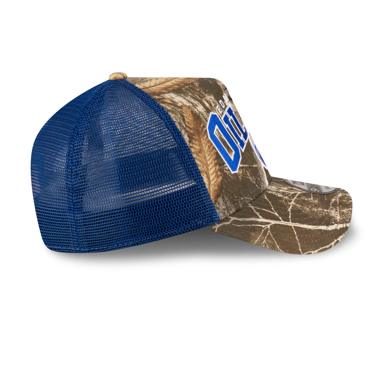 Edmonton Oilers New Era Blue & REAL TREE Camo 9FORTY A-Frame Meshback Snapback Hat - Image 6