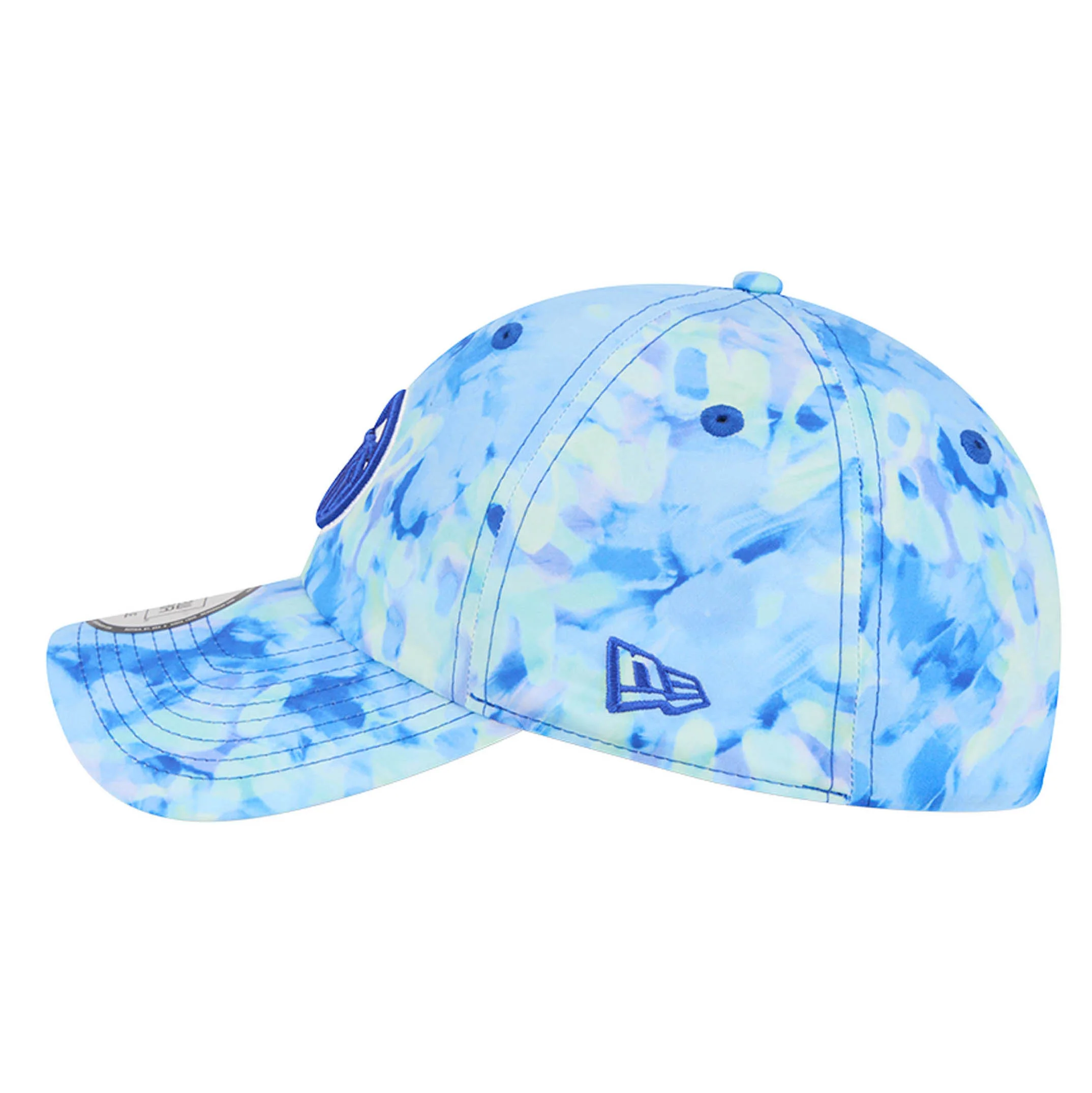 Edmonton Oilers New Era Blue Watercolor Casual Classic Adjustable Hat - Image 5