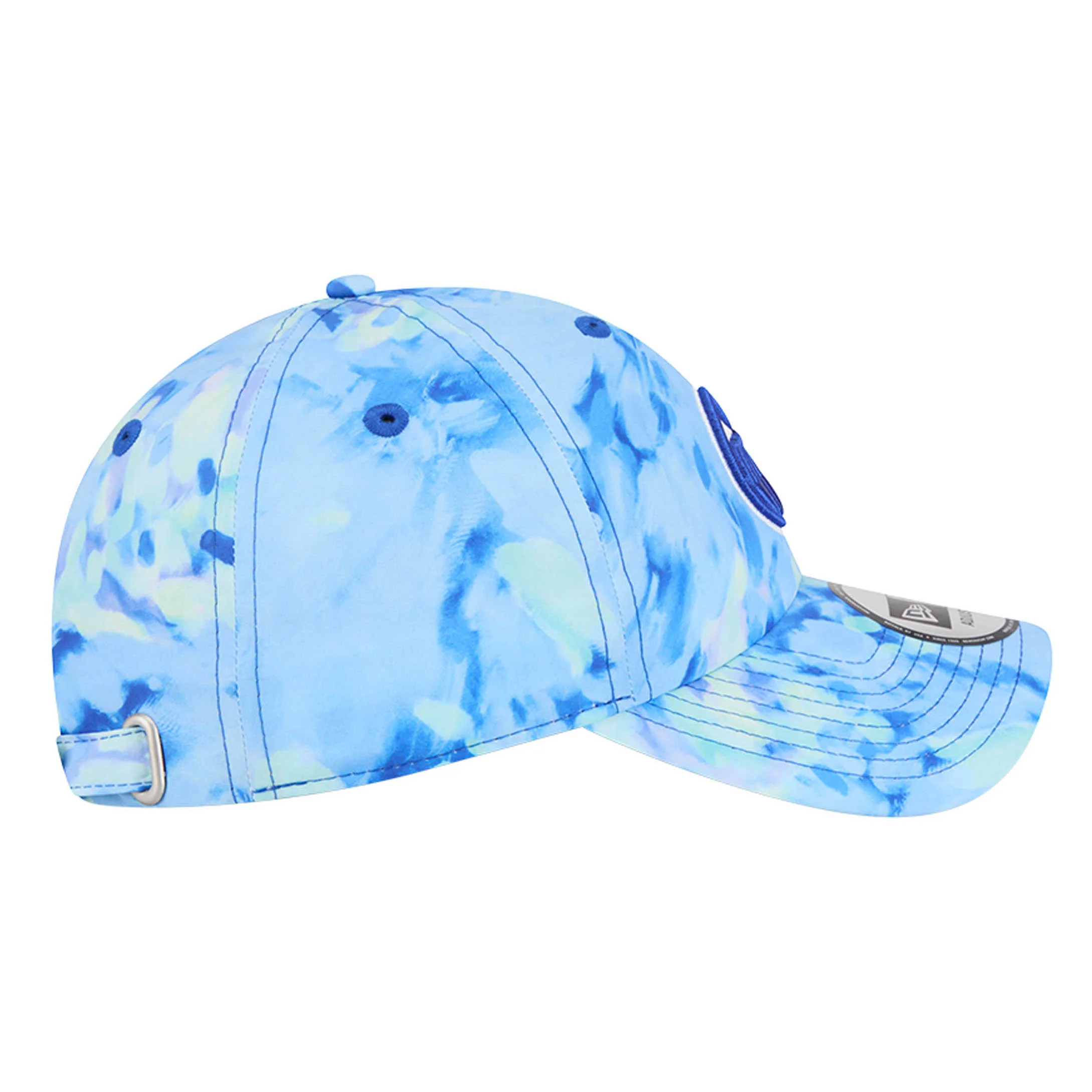 Edmonton Oilers New Era Blue Watercolor Casual Classic Adjustable Hat - Image 6
