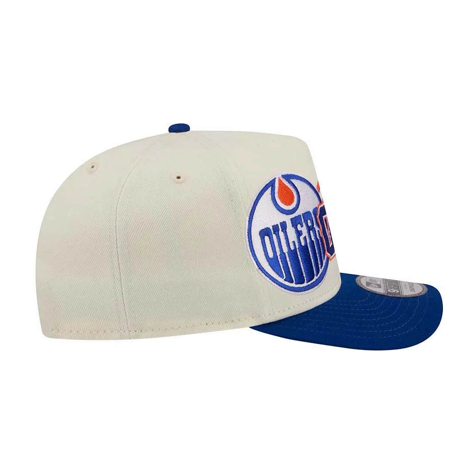 Edmonton Oilers New Era Cream & Blue Bold Classic 9FIFTY A-Frame Snapback Hat - Image 5