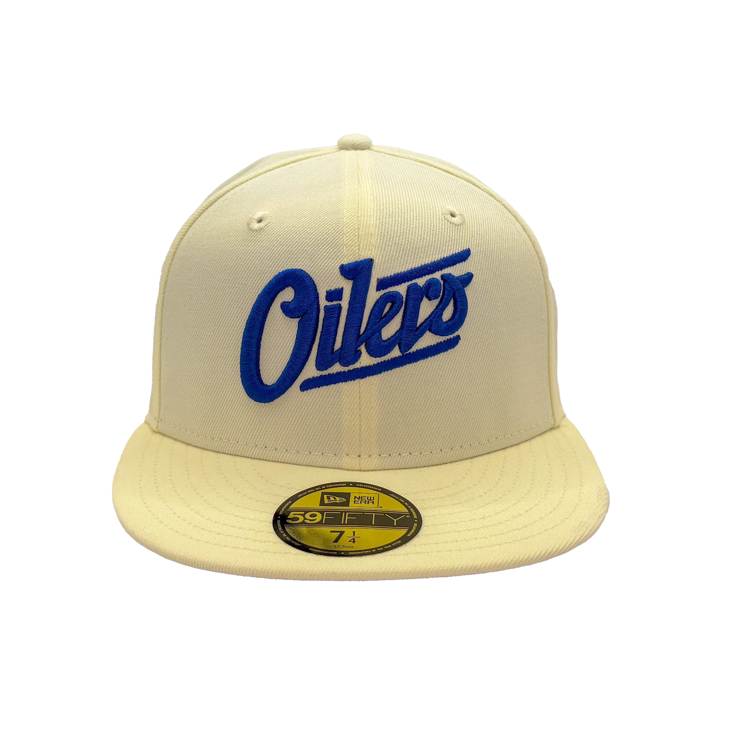 Edmonton Oilers New Era Chrome 59FIFTY Alternate Logo Fitted Hat - Blue Logo - Image 3