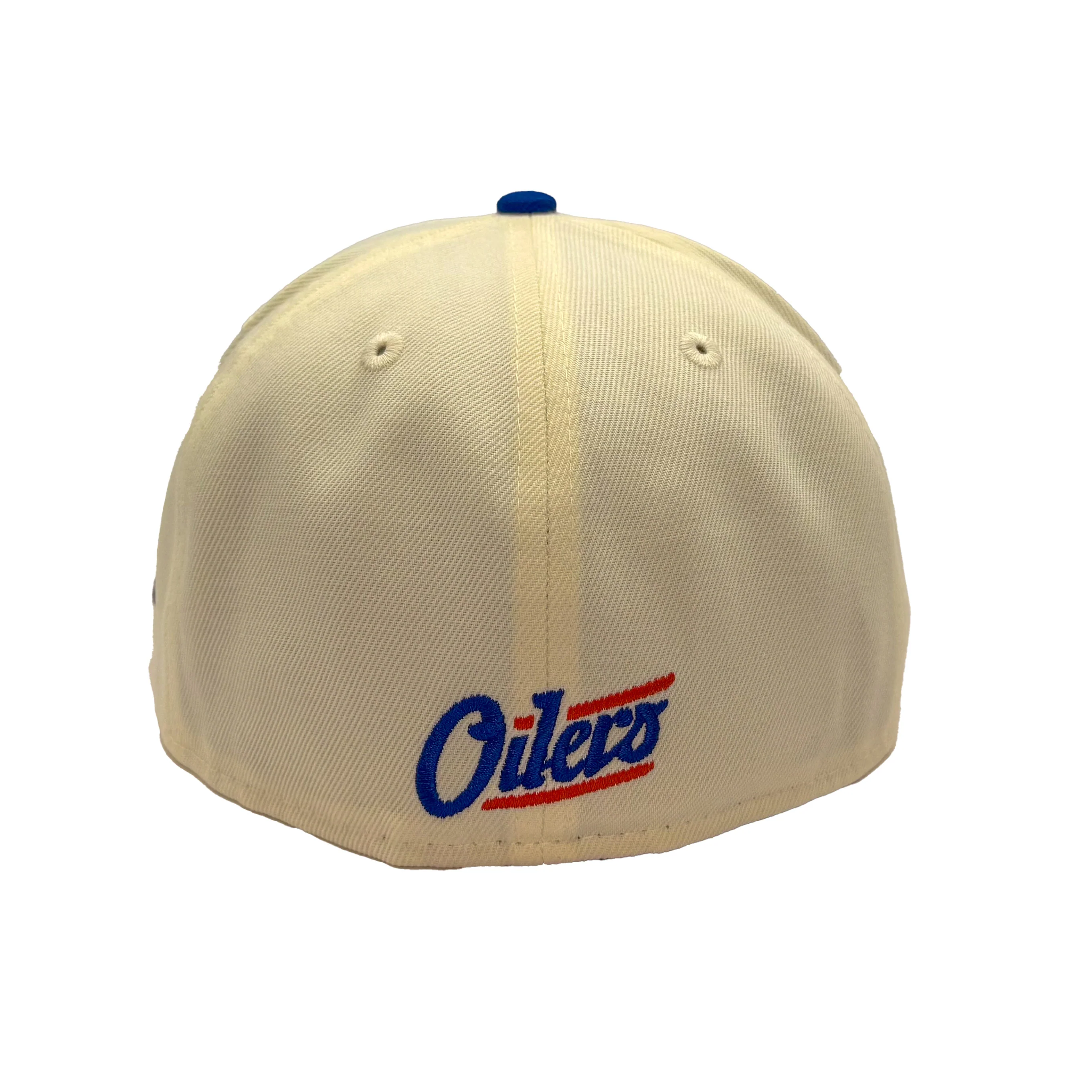 Edmonton Oilers New Era Chrome & Blue 59FIFTY Secondary Alternate Logo Fitted Hat - Image 2