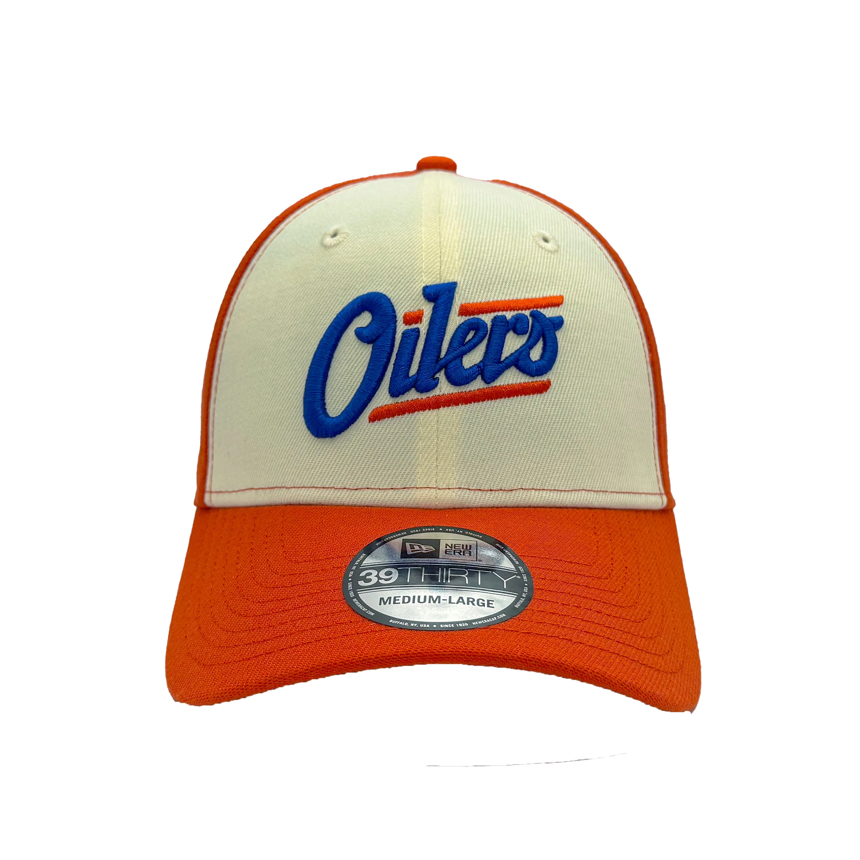 Edmonton Oilers New Era Chrome & Orange Alternate Logo 39THIRTY Flex Hat - Image 3
