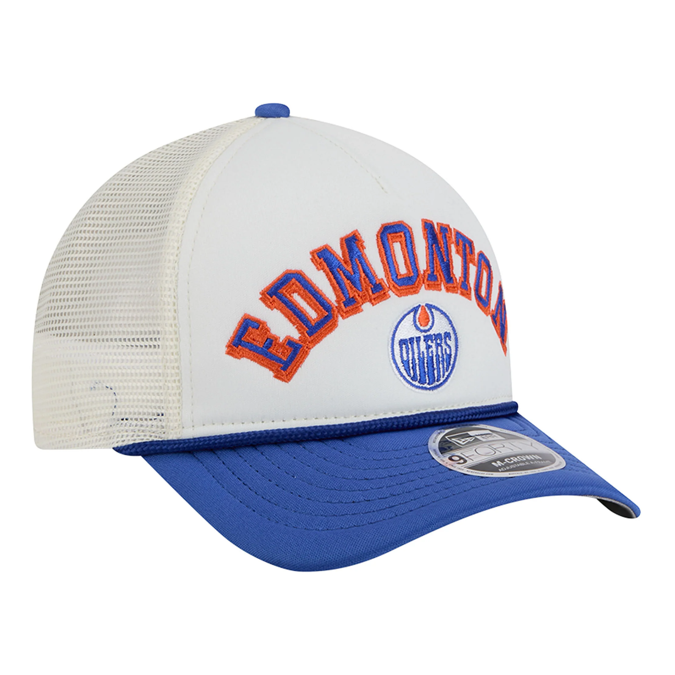 Edmonton Oilers New Era Chrome Rope 9FORTY A-Frame Snapback Hat - Image 3