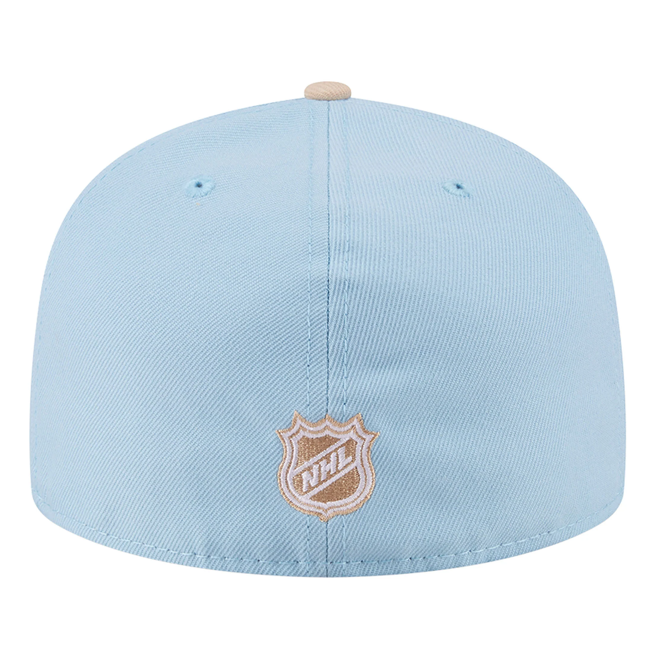 Edmonton Oilers New Era Color Pack Aqua Blue & Cream 59FIFTY A-Frame Fitted Hat - Image 2