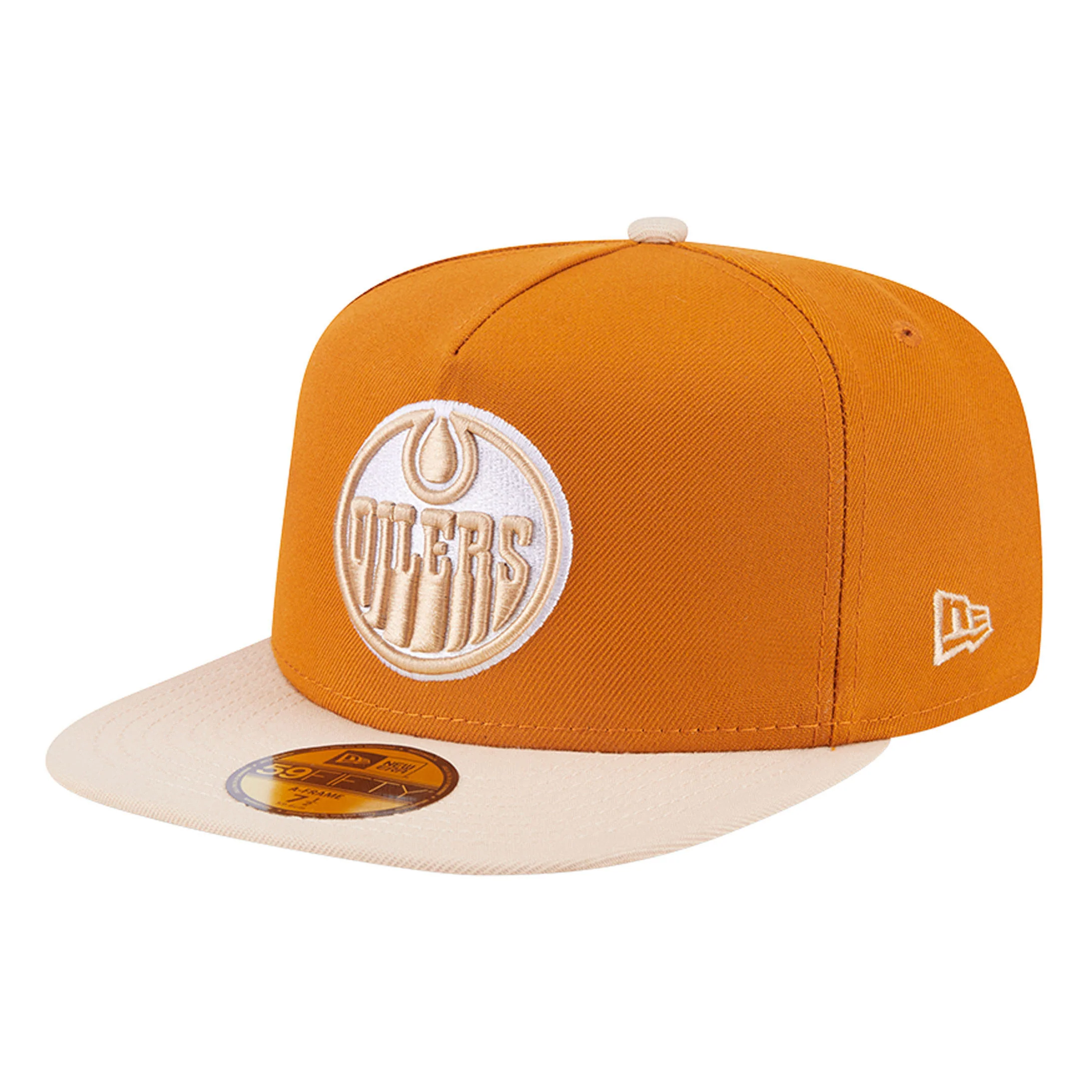 Edmonton Oilers New Era Color Pack Burnt Orange & Cream 59FIFTY A-Frame Fitted Hat