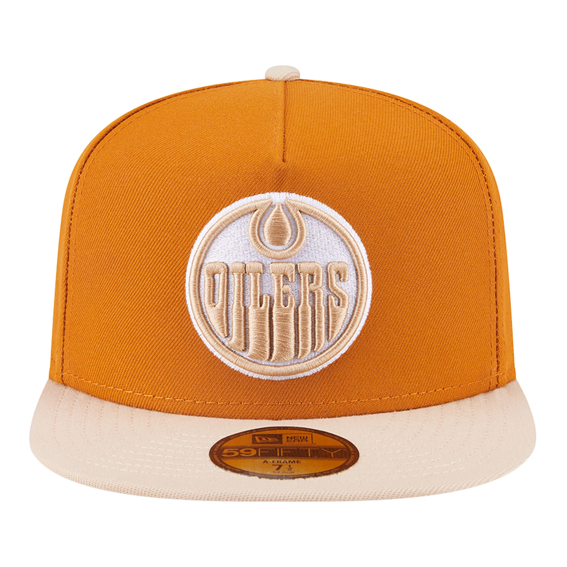 Edmonton Oilers New Era Color Pack Burnt Orange & Cream 59FIFTY A-Frame Fitted Hat - Image 3