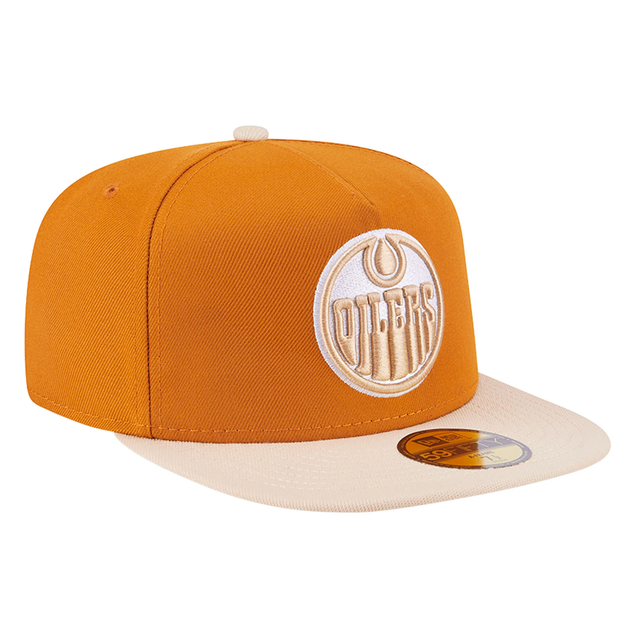 Edmonton Oilers New Era Color Pack Burnt Orange & Cream 59FIFTY A-Frame Fitted Hat - Image 4