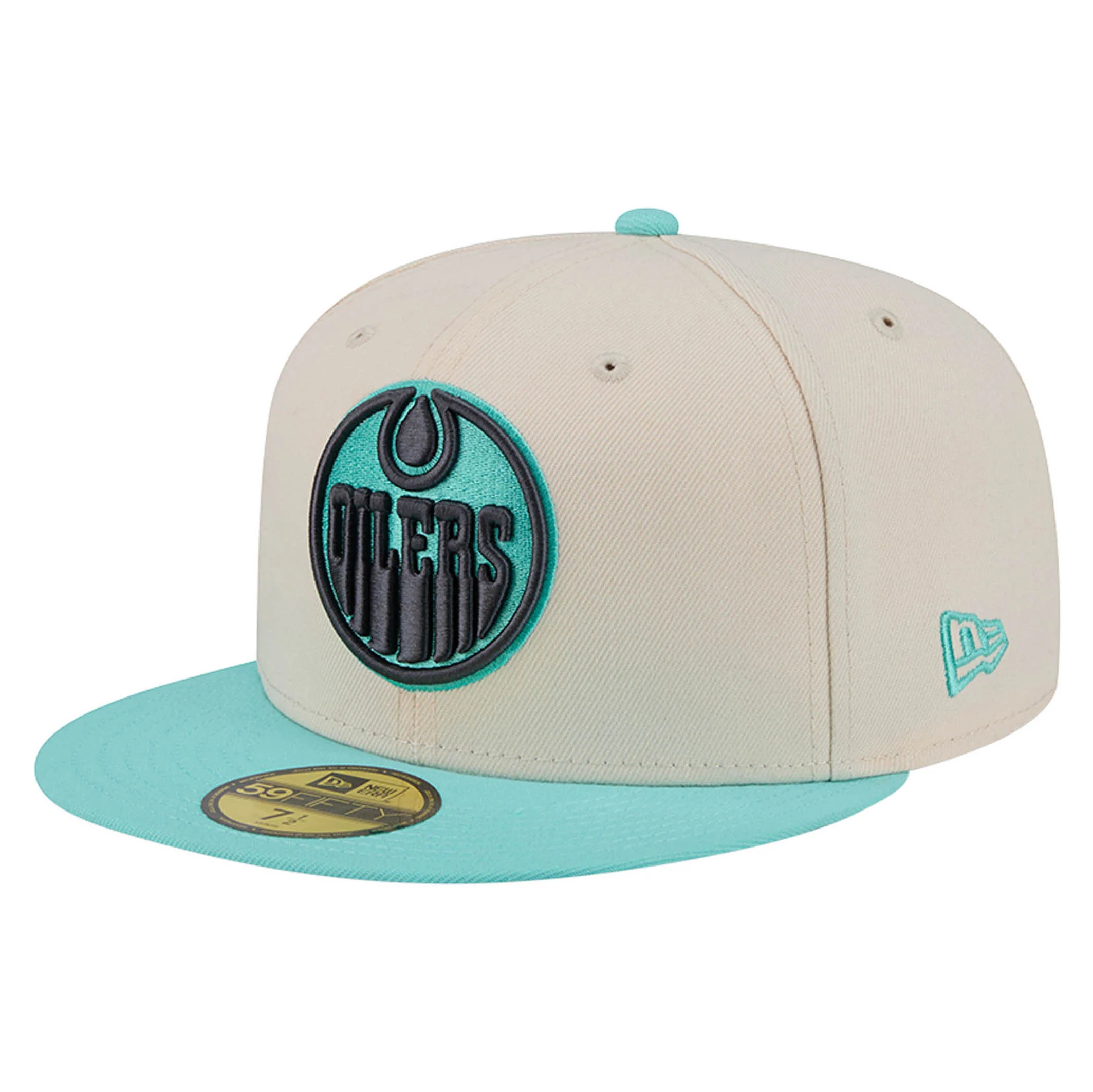 Edmonton Oilers New Era Color Pack Cream & Teal Green 59FIFTY Fitted Hat