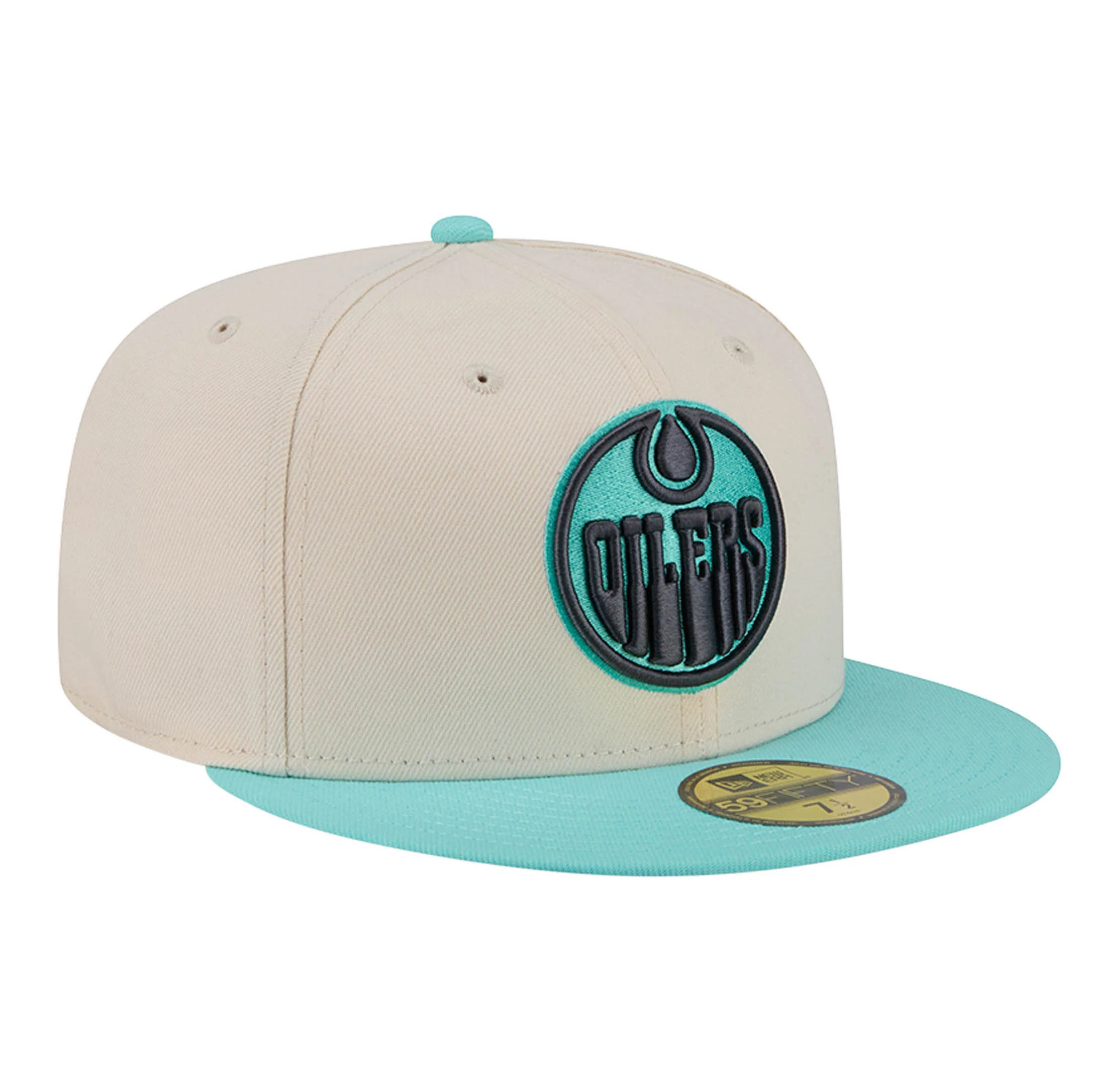 Edmonton Oilers New Era Color Pack Cream & Teal Green 59FIFTY Fitted Hat - Image 6