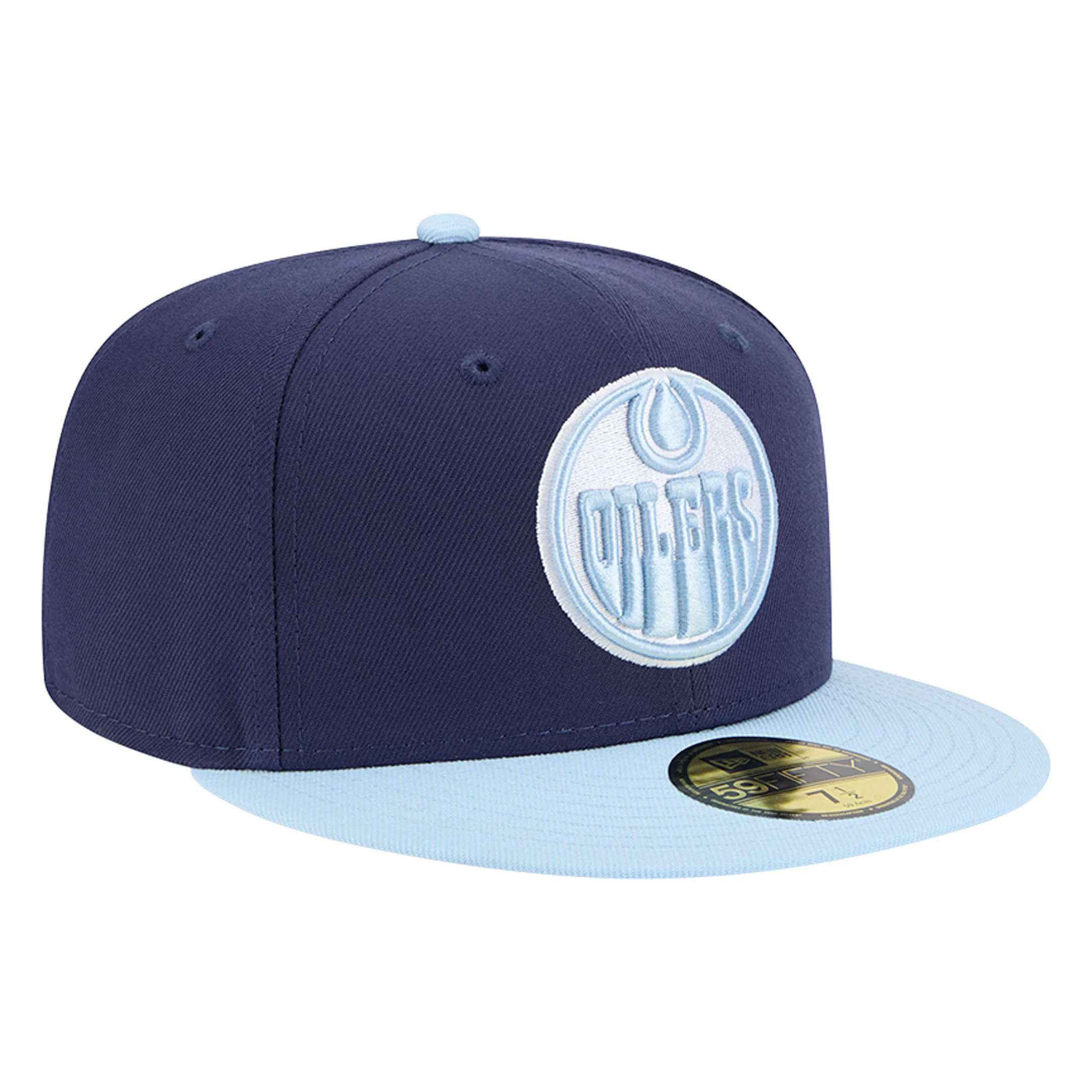 Edmonton Oilers New Era Color Pack Navy & Sky Blue 59FIFTY Fitted Hat - Image 5