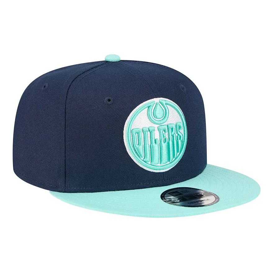 Edmonton Oilers New Era Color Pack Navy & Teal Green 9FIFTY Snapback Hat - Image 3
