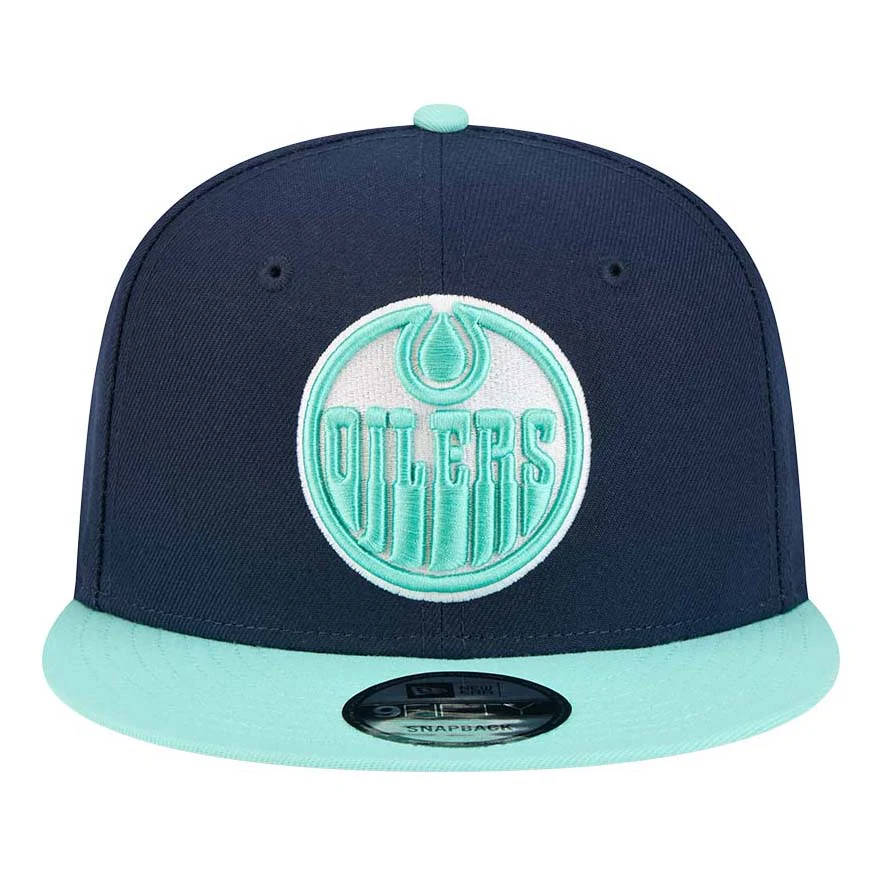 Edmonton Oilers New Era Color Pack Navy & Teal Green 9FIFTY Snapback Hat - Image 6