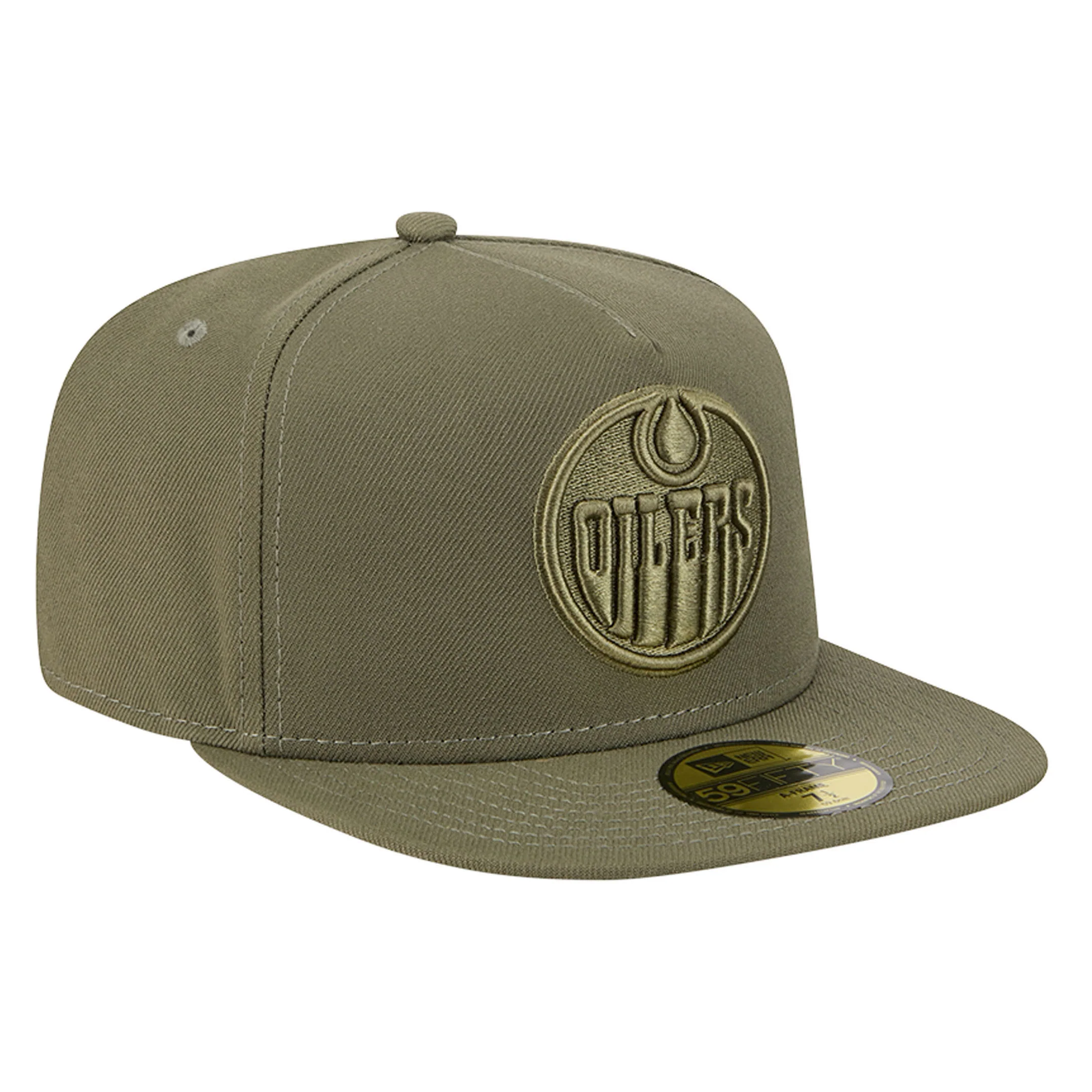 Edmonton Oilers New Era Color Pack Olive Green 59FIFTY A-Frame Fitted Hat - Image 4