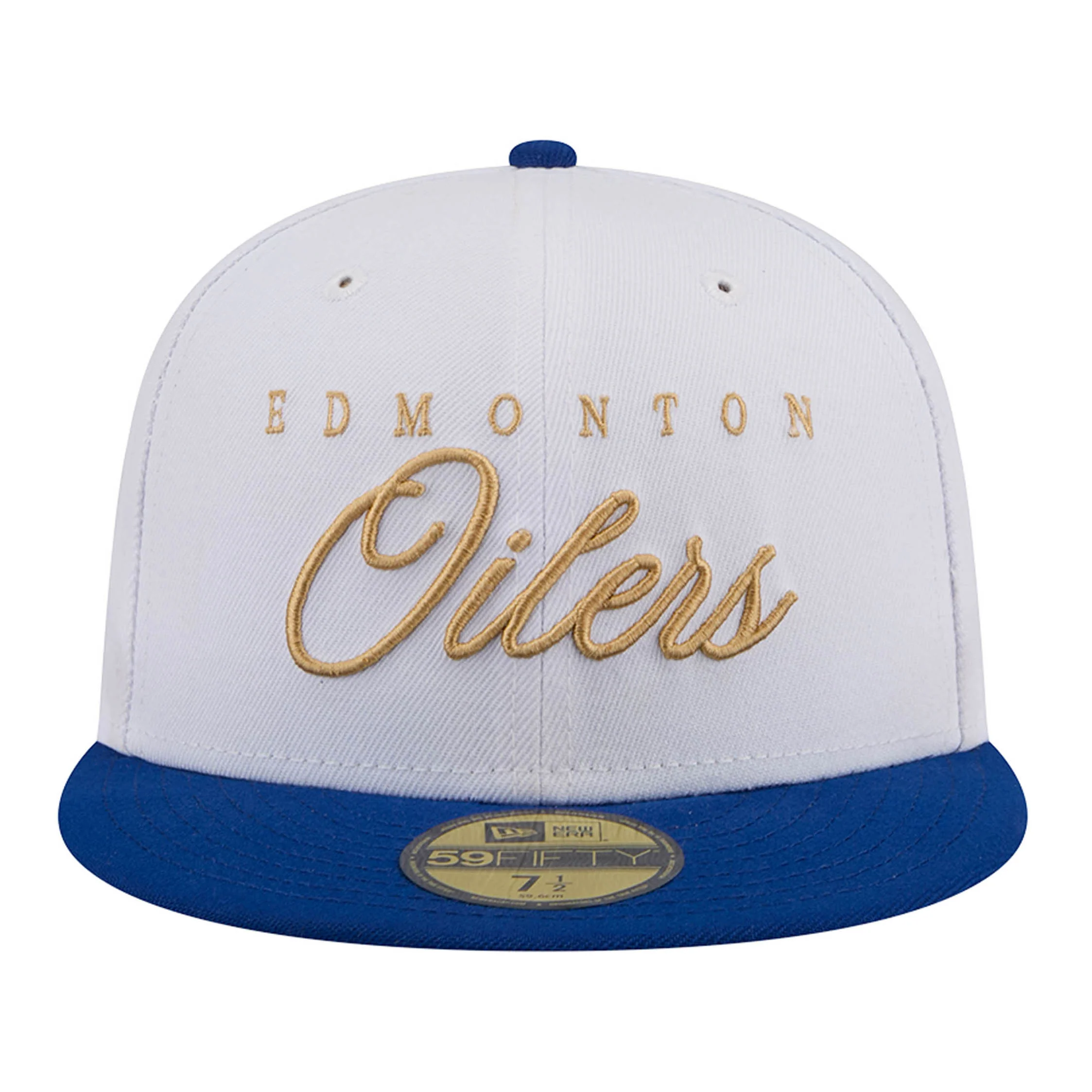 Edmonton Oilers New Era Color Pack Script White & Blue 59FIFTY Fitted Hat - Image 5