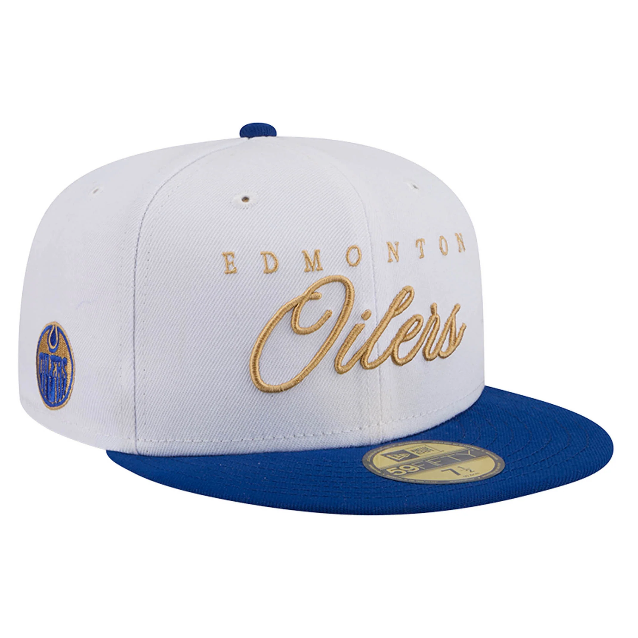 Edmonton Oilers New Era Color Pack Script White & Blue 59FIFTY Fitted Hat - Image 6