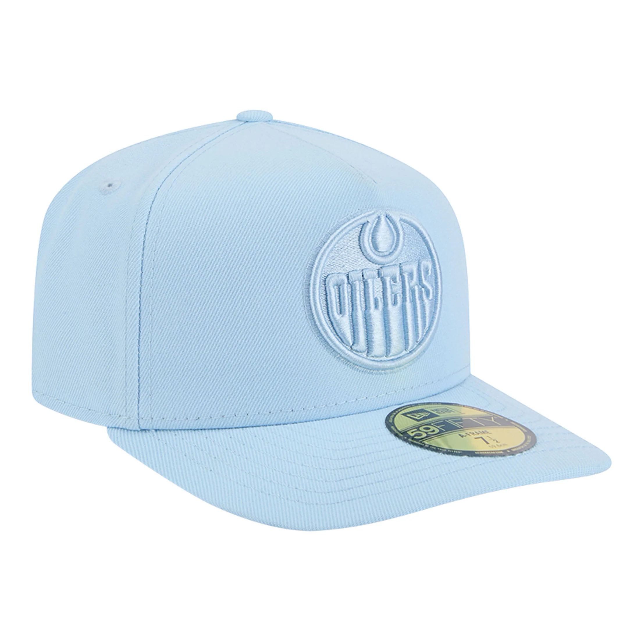 Edmonton Oilers New Era Color Pack Sky Blue 59FIFTY A-Frame Fitted Hat - Image 3