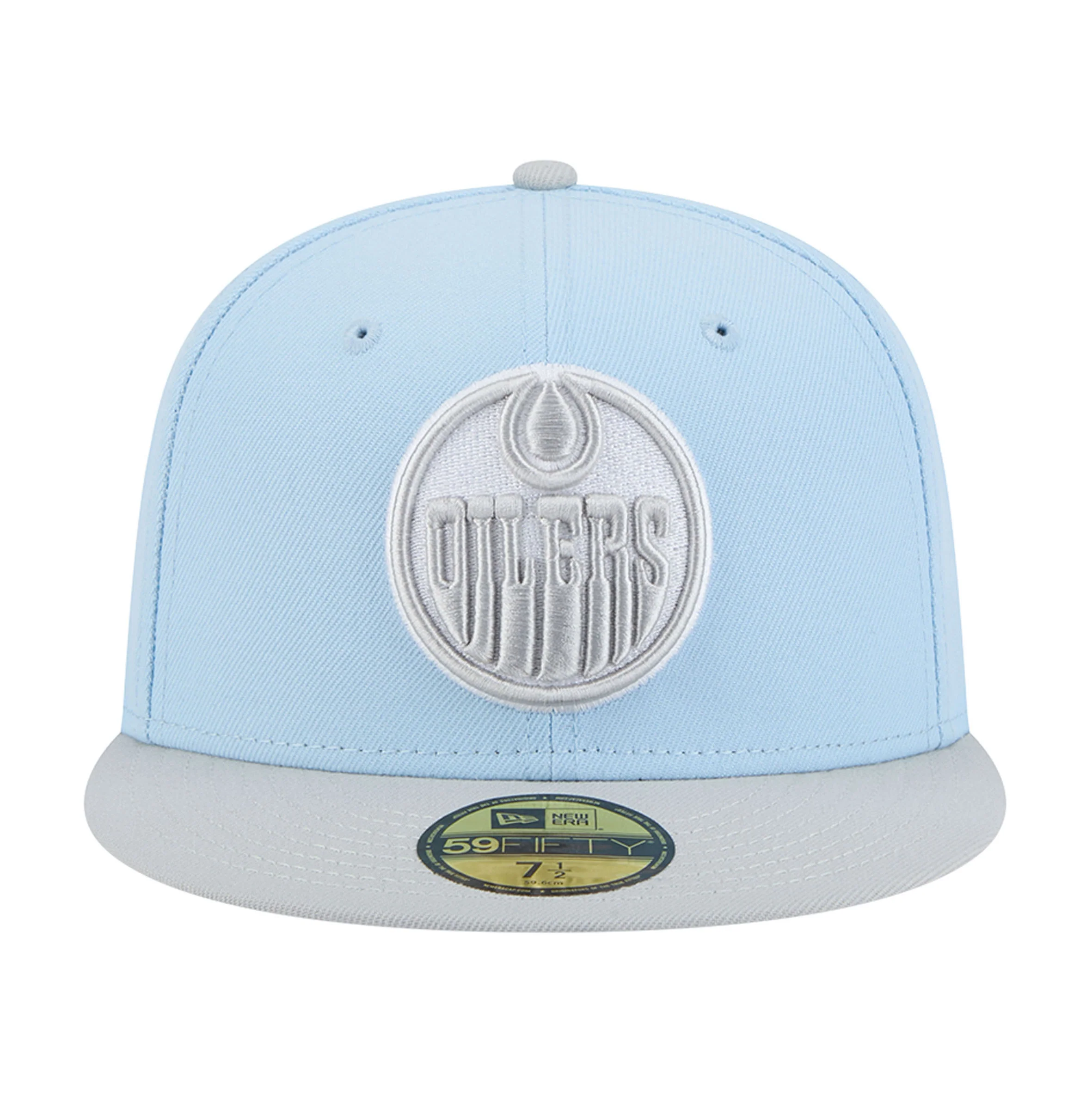 Edmonton Oilers New Era Color Pack Sky Blue & Grey 59FIFTY Fitted Hat - Image 4