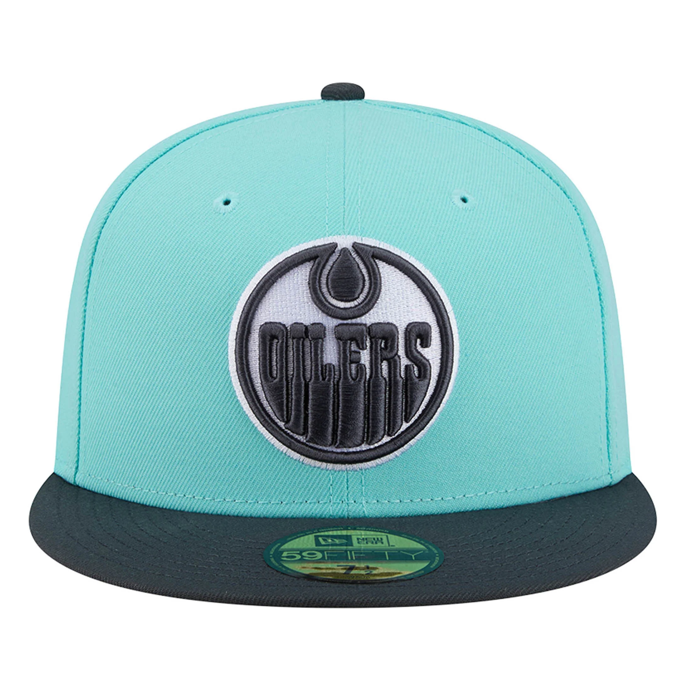 Edmonton Oilers New Era Color Pack Teal Green & Grey 59FIFTY Fitted Hat - Image 3