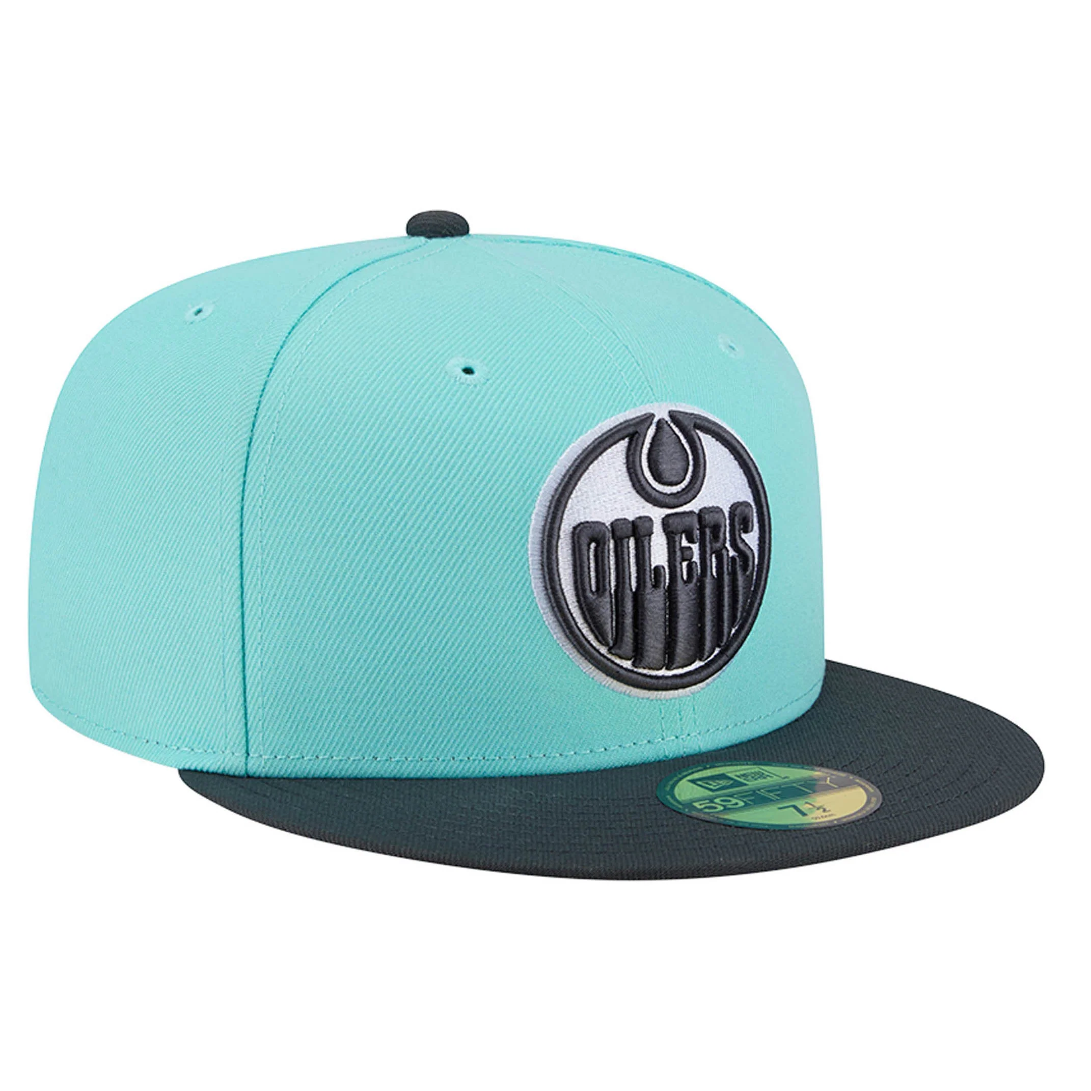 Edmonton Oilers New Era Color Pack Teal Green & Grey 59FIFTY Fitted Hat - Image 6