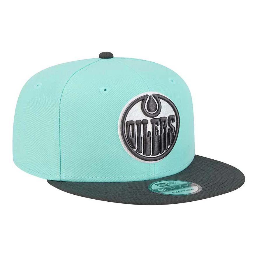 Edmonton Oilers New Era Color Pack Teal Green & Grey 9FIFTY Snapback Hat - Image 3