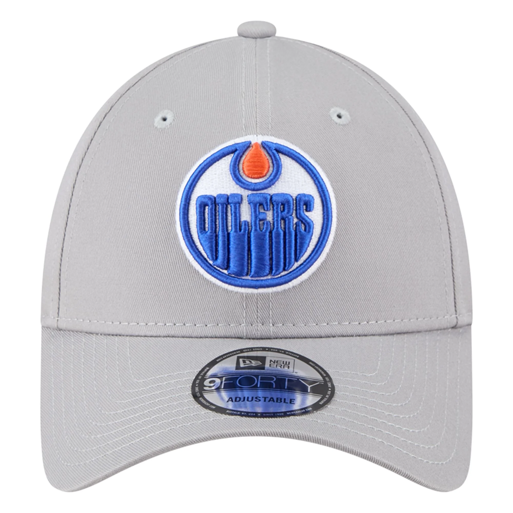 Edmonton Oilers New Era Grey 9FORTY Adjustable Hat - Image 3