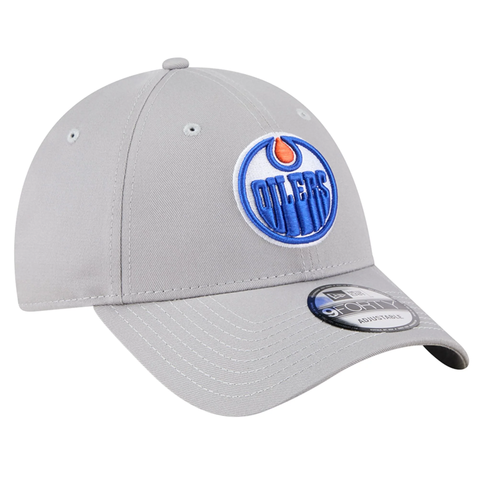 Edmonton Oilers New Era Grey 9FORTY Adjustable Hat - Image 4