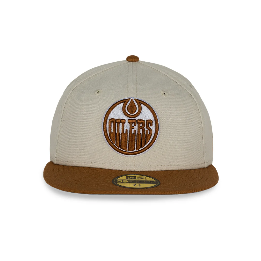 Edmonton Oilers New Era Grey & Brown Two-Tone Stone Color Pack 59FIFTY Fitted Hat - Image 3