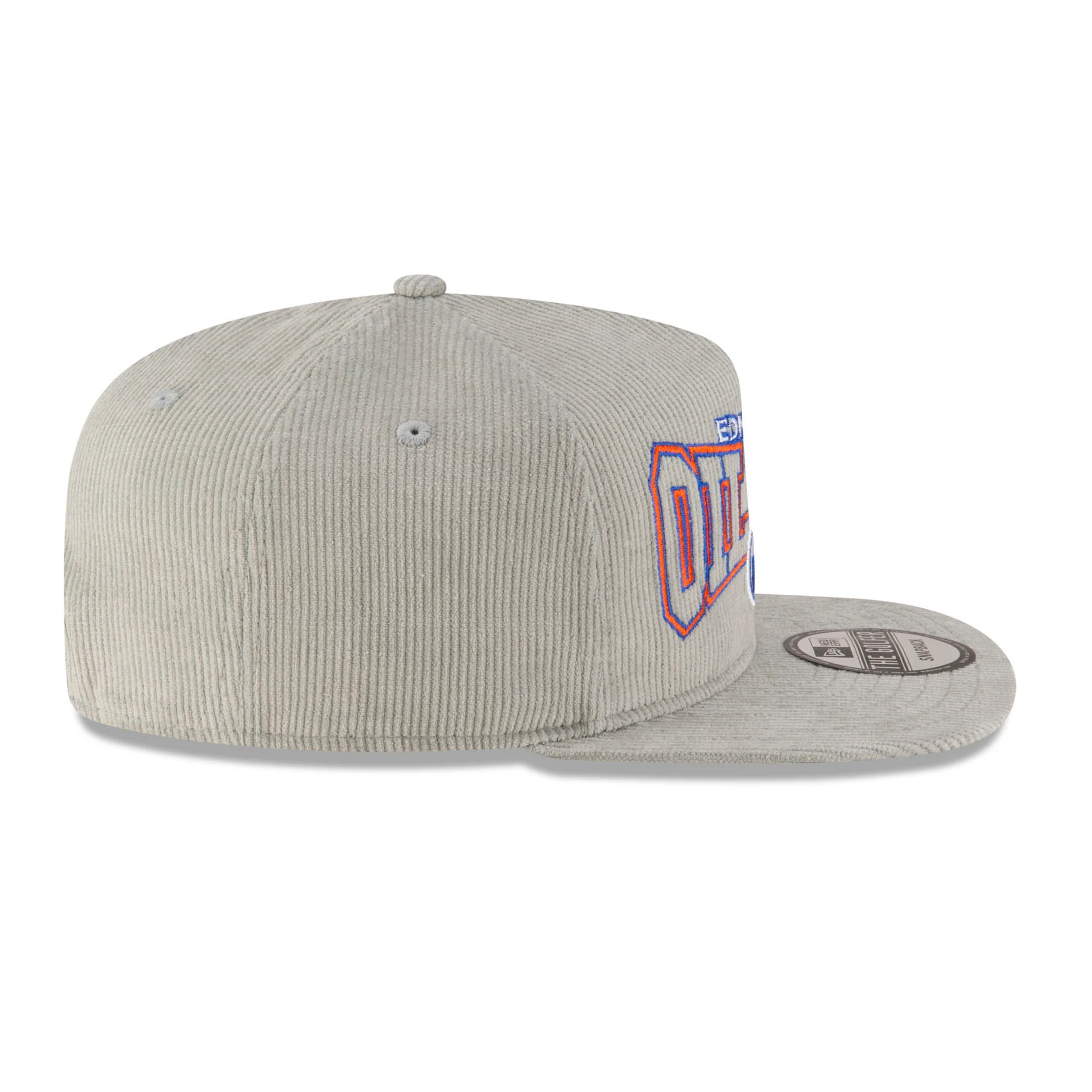 Edmonton Oilers New Era Grey Corduroy Throwback GOLFER Snapback Hat - Image 6
