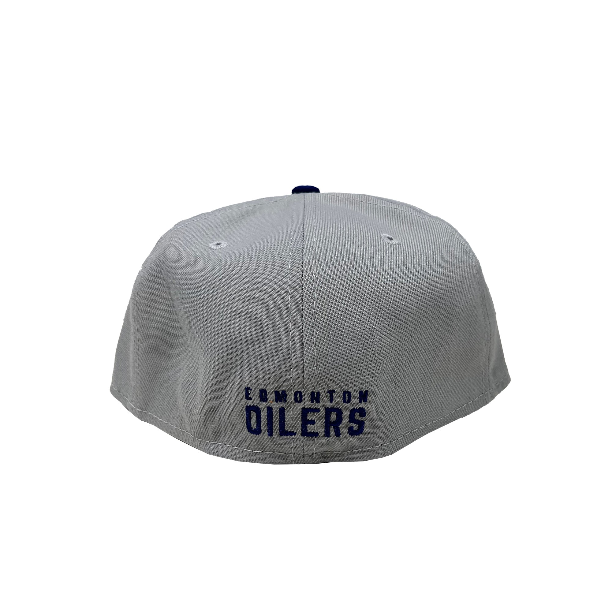 Edmonton Oilers New Era Grey & Royal Blue 59FIFTY Fitted Logo Hat - Image 4