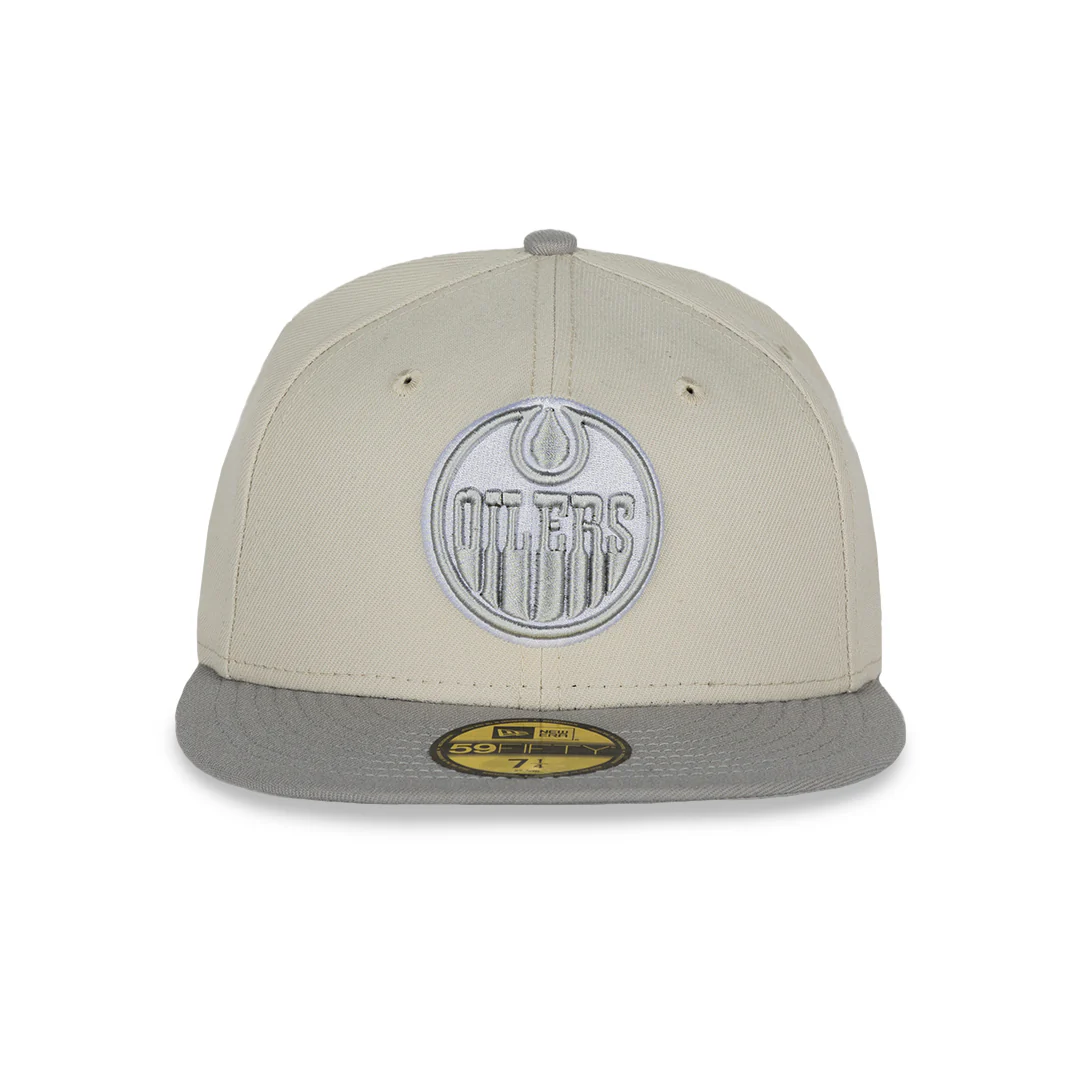 Edmonton Oilers New Era Grey Two-Tone Stone Color Pack 59FIFTY Fitted Hat - Image 3