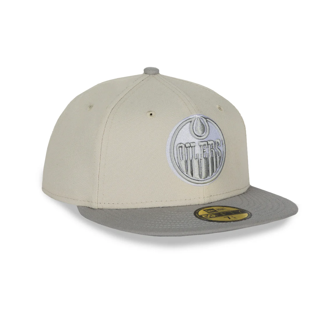 Edmonton Oilers New Era Grey Two-Tone Stone Color Pack 59FIFTY Fitted Hat - Image 4