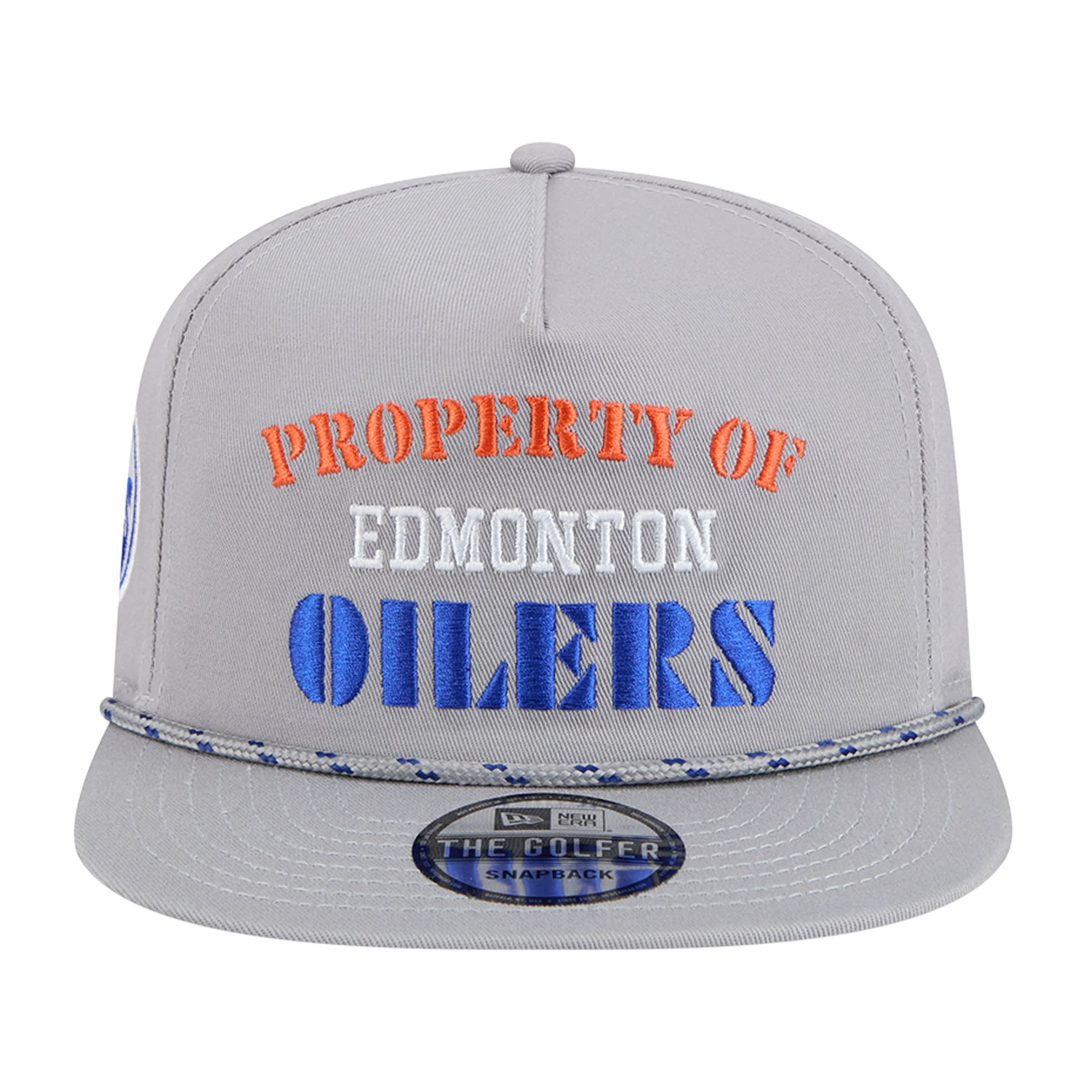 Edmonton Oilers New Era Grey Vintage GOLFER Snapback Hat - Image 4