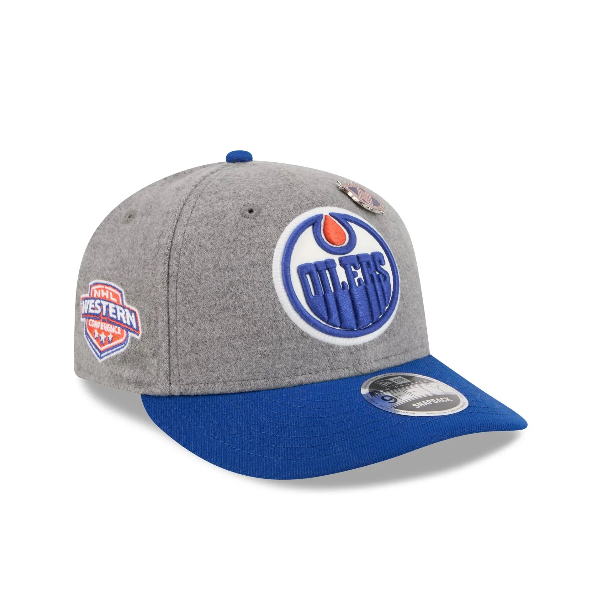 Edmonton Oilers New Era Grey Wool Throwback Low Profile 9FIFTY Snapback Hat - Image 3