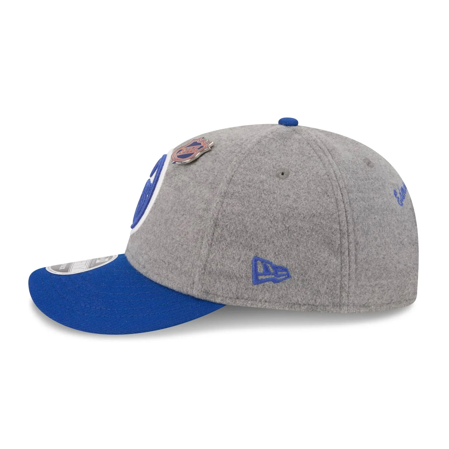 Edmonton Oilers New Era Grey Wool Throwback Low Profile 9FIFTY Snapback Hat - Image 6