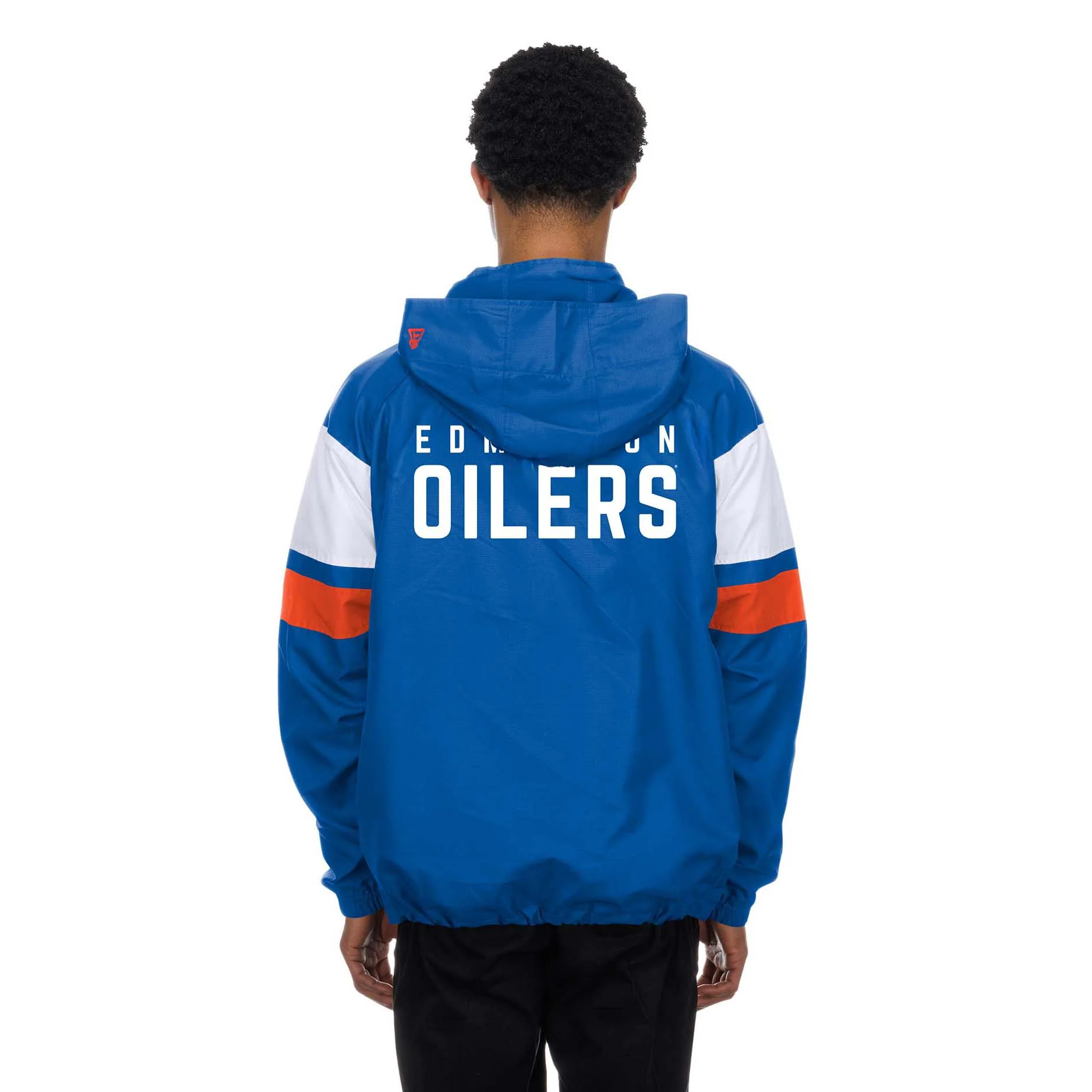 Edmonton Oilers New Era Home Logo Blue Half-Zip Jacket - Image 2