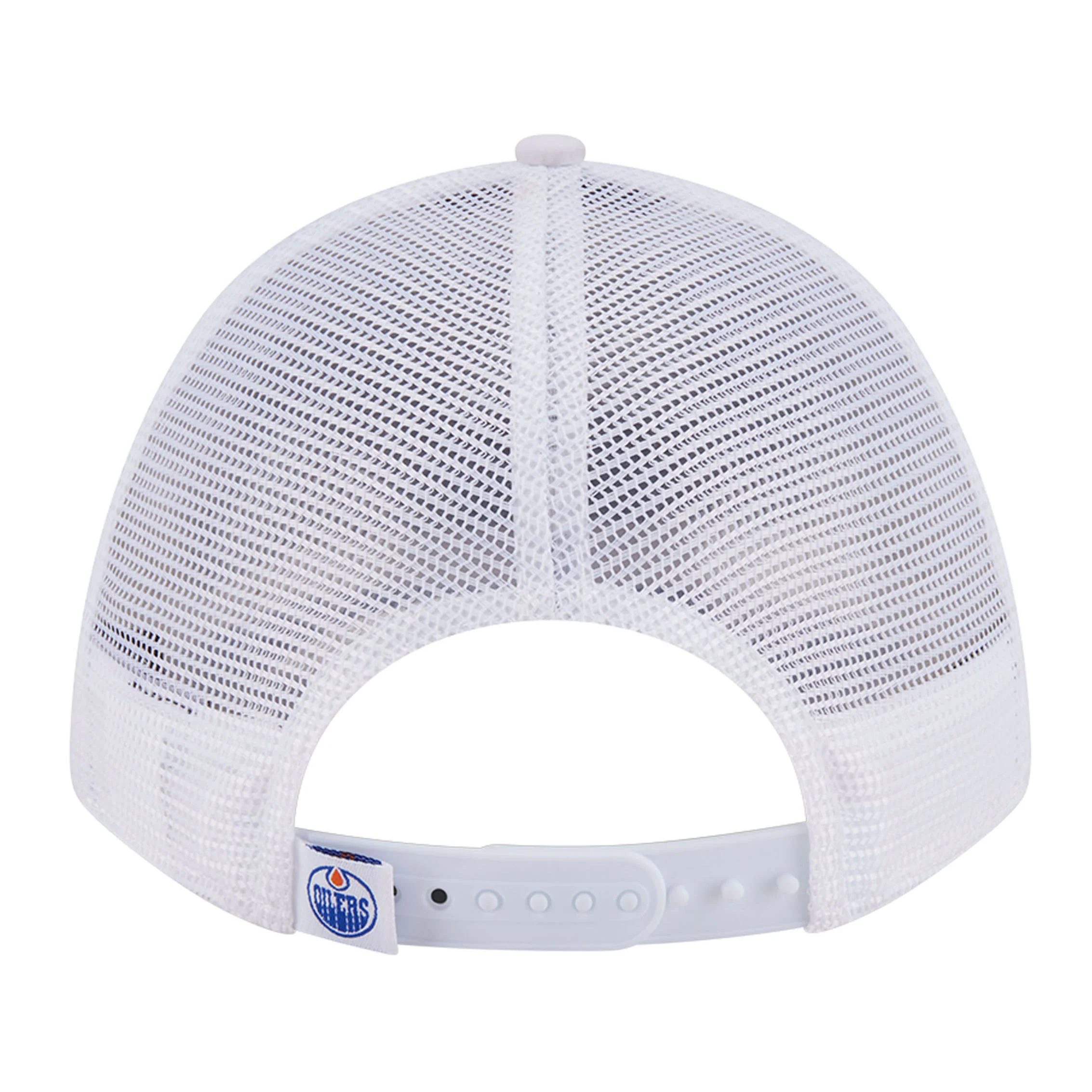 Edmonton Oilers New Era Minimalist White 9FORTY A-Frame Snapback Hat - Image 2