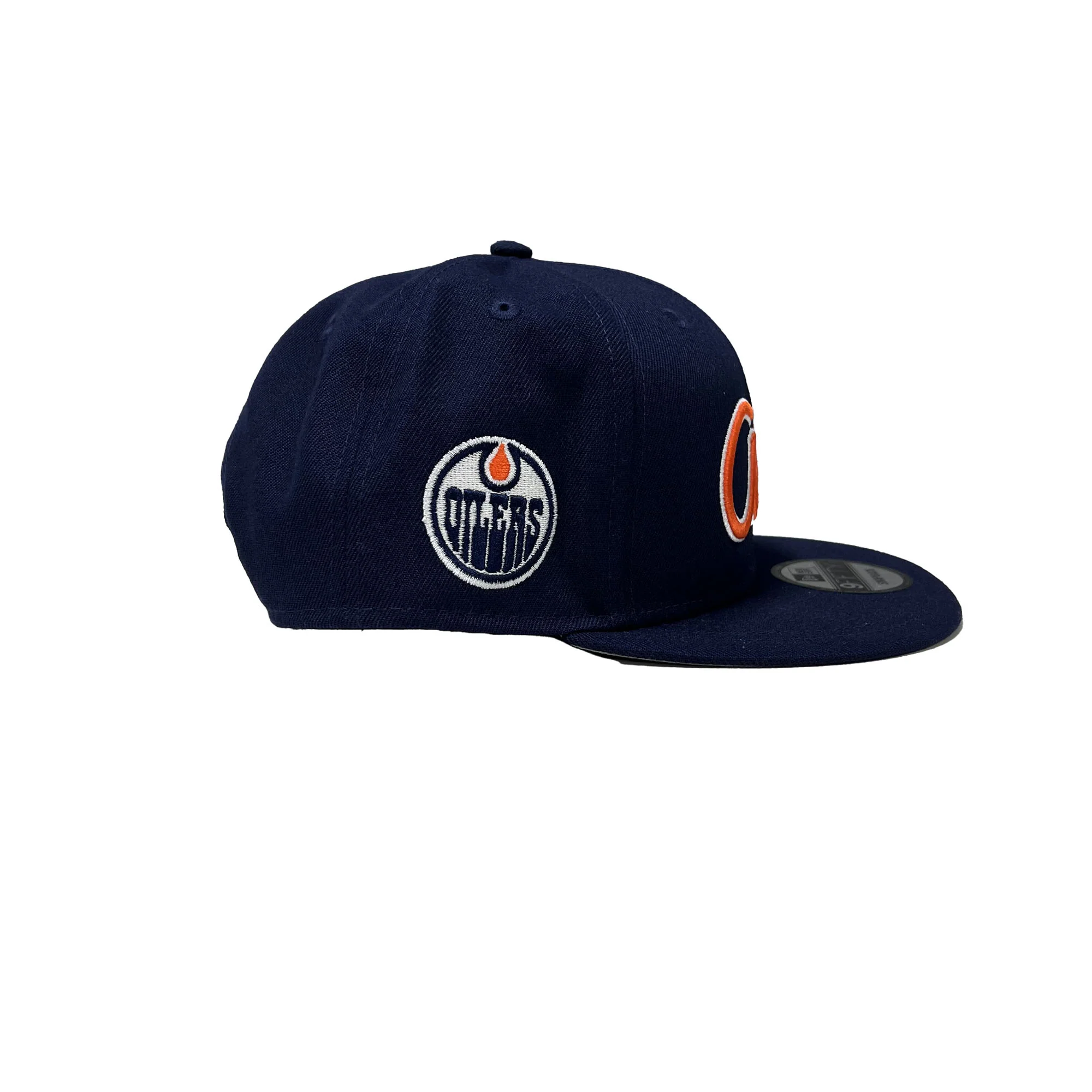 Edmonton Oilers New Era Navy Script 9FIFTY Snapback Hat - Image 2