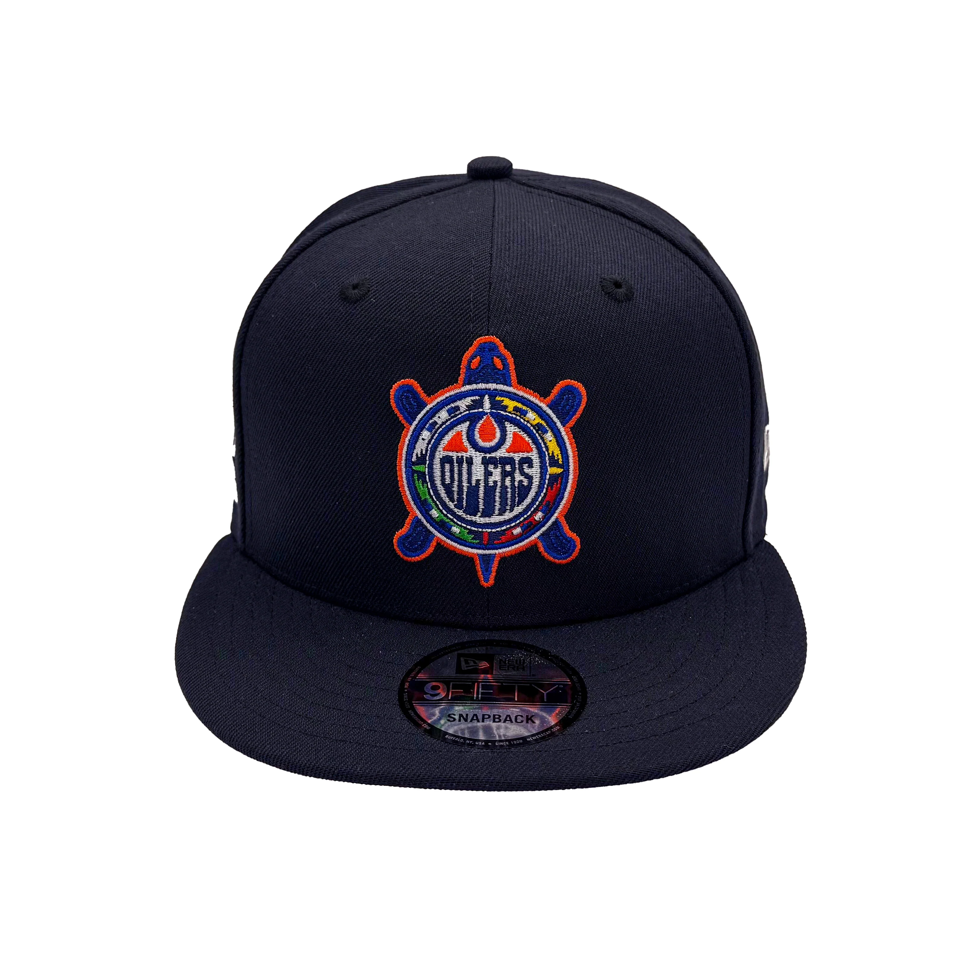 Edmonton Oilers New Era Navy Turtle Island 9FIFTY Snapback Hat - Image 4