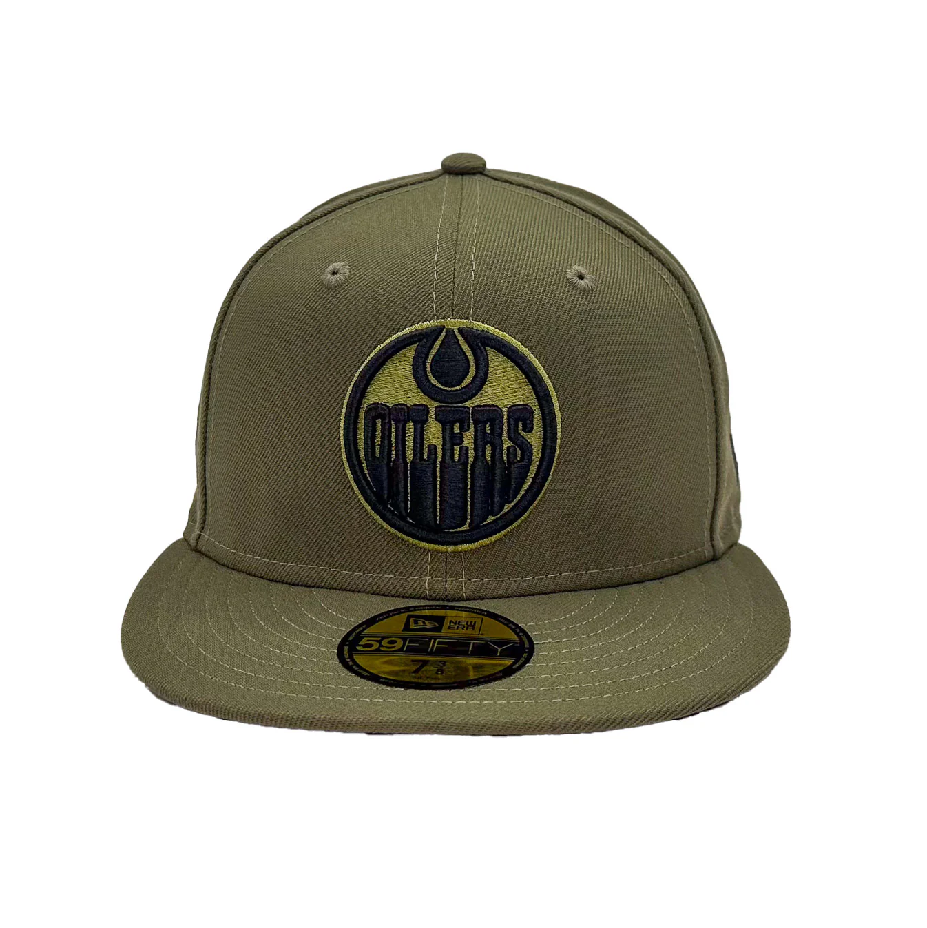Edmonton Oilers New Era Olive Green Poppy 59FIFTY Fitted Logo Hat - Image 4