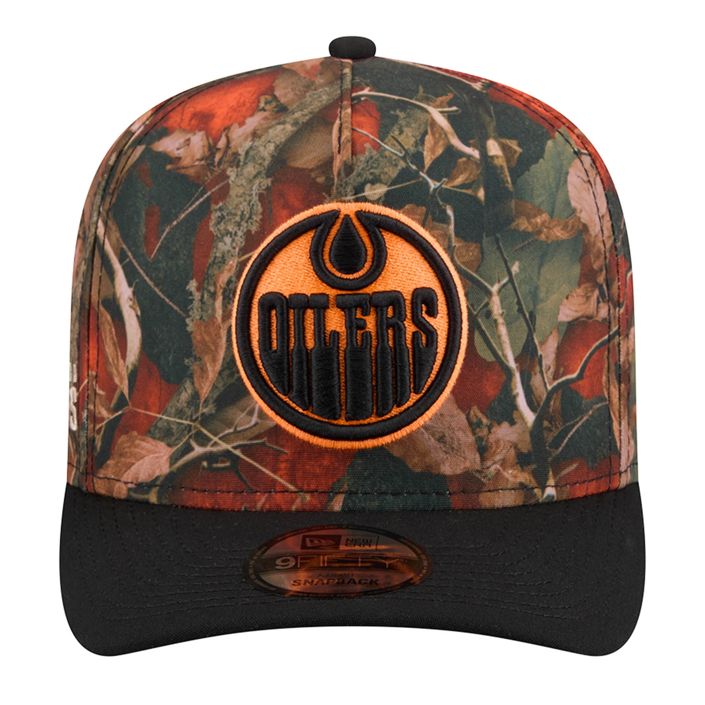 Edmonton Oilers New Era Orange Leaves 9FIFTY A-Frame Snapback Hat - Image 3