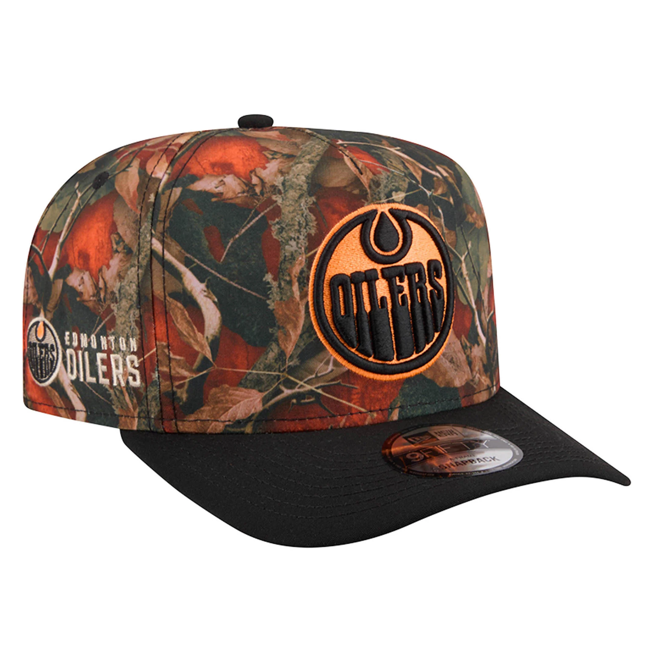 Edmonton Oilers New Era Orange Leaves 9FIFTY A-Frame Snapback Hat - Image 6