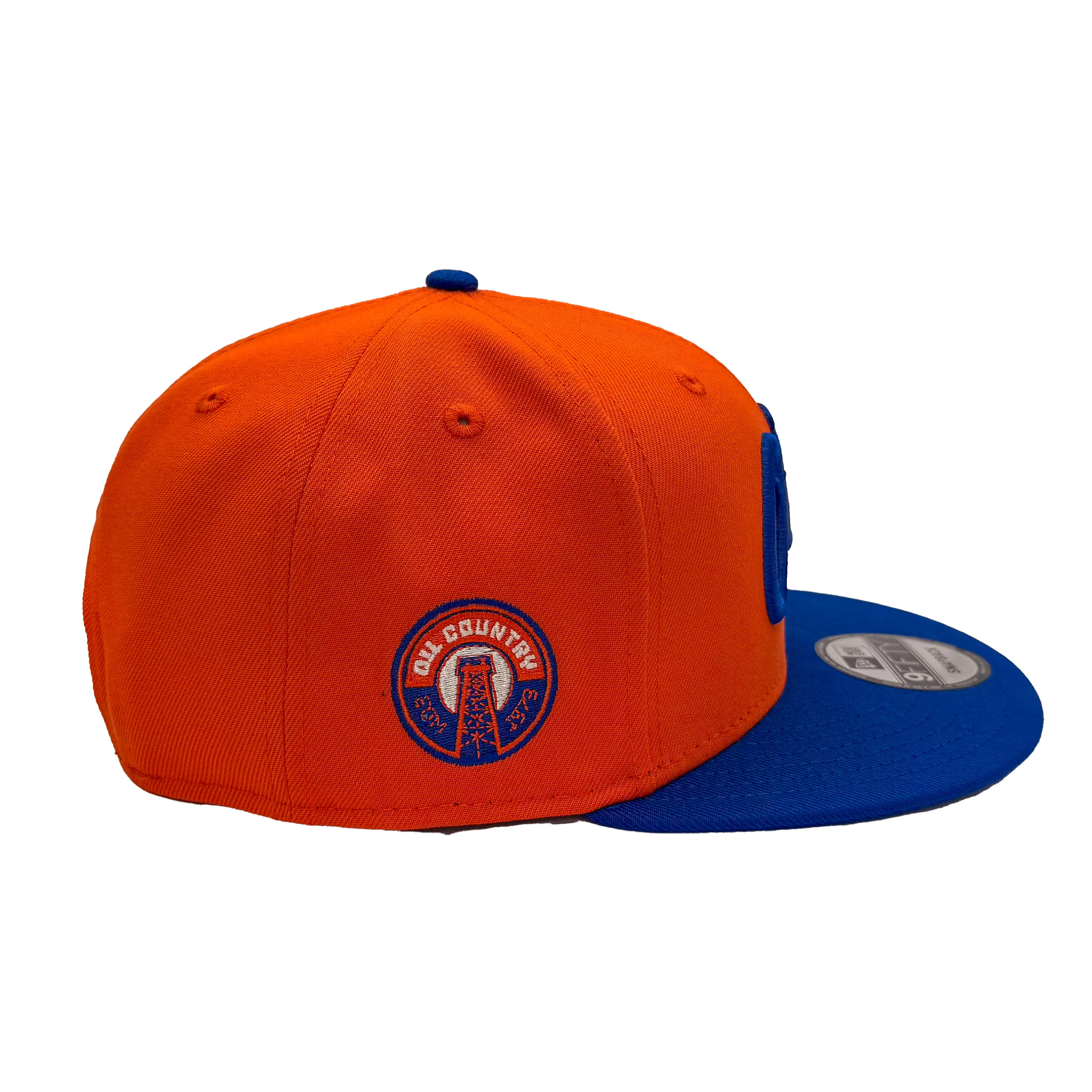 Edmonton Oilers New Era Orange & Royal 9FIFTY Alternate Logo Snapback Hat - Image 3