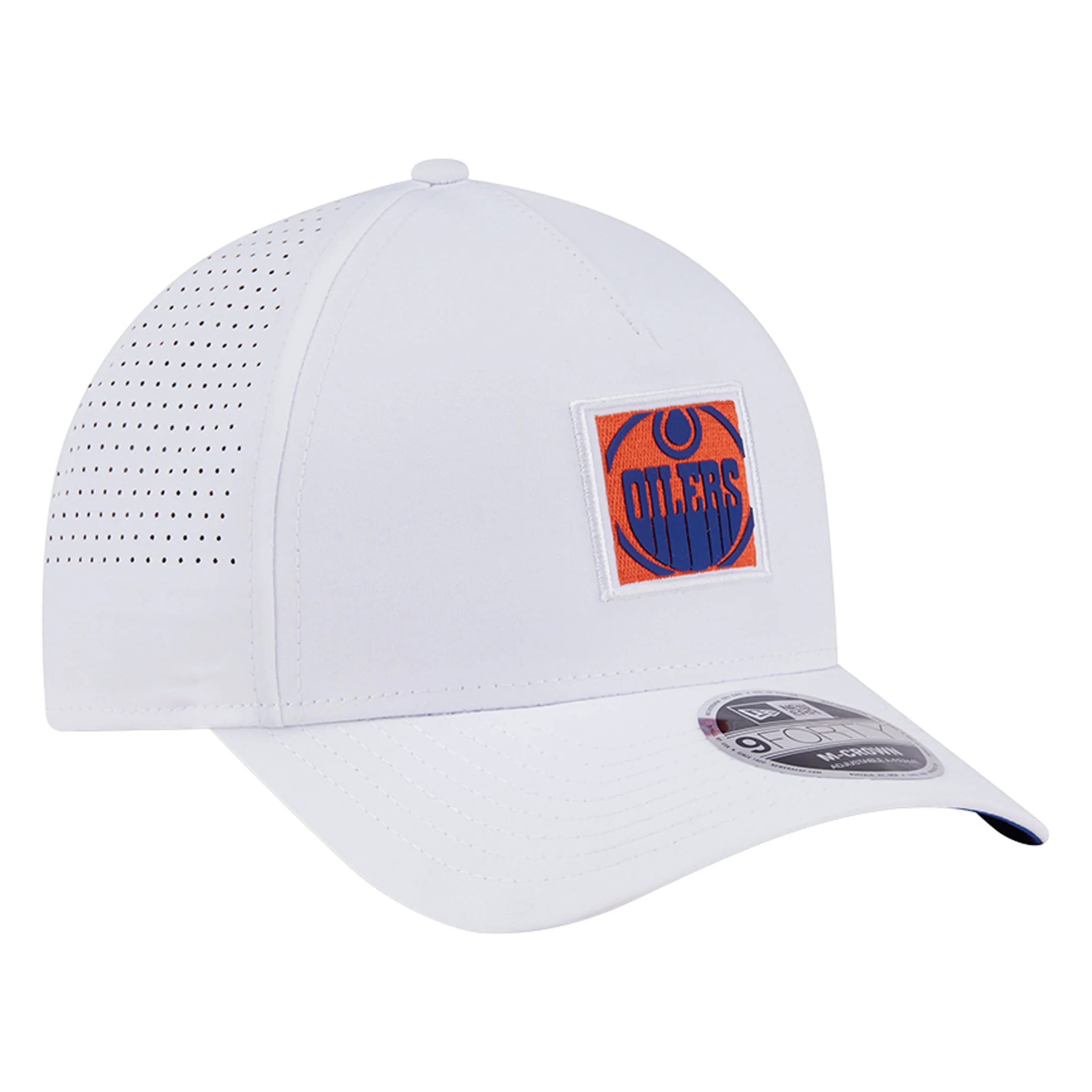 Edmonton Oilers New Era Patch White 9FORTY A-Frame Snapback Hat - Image 4