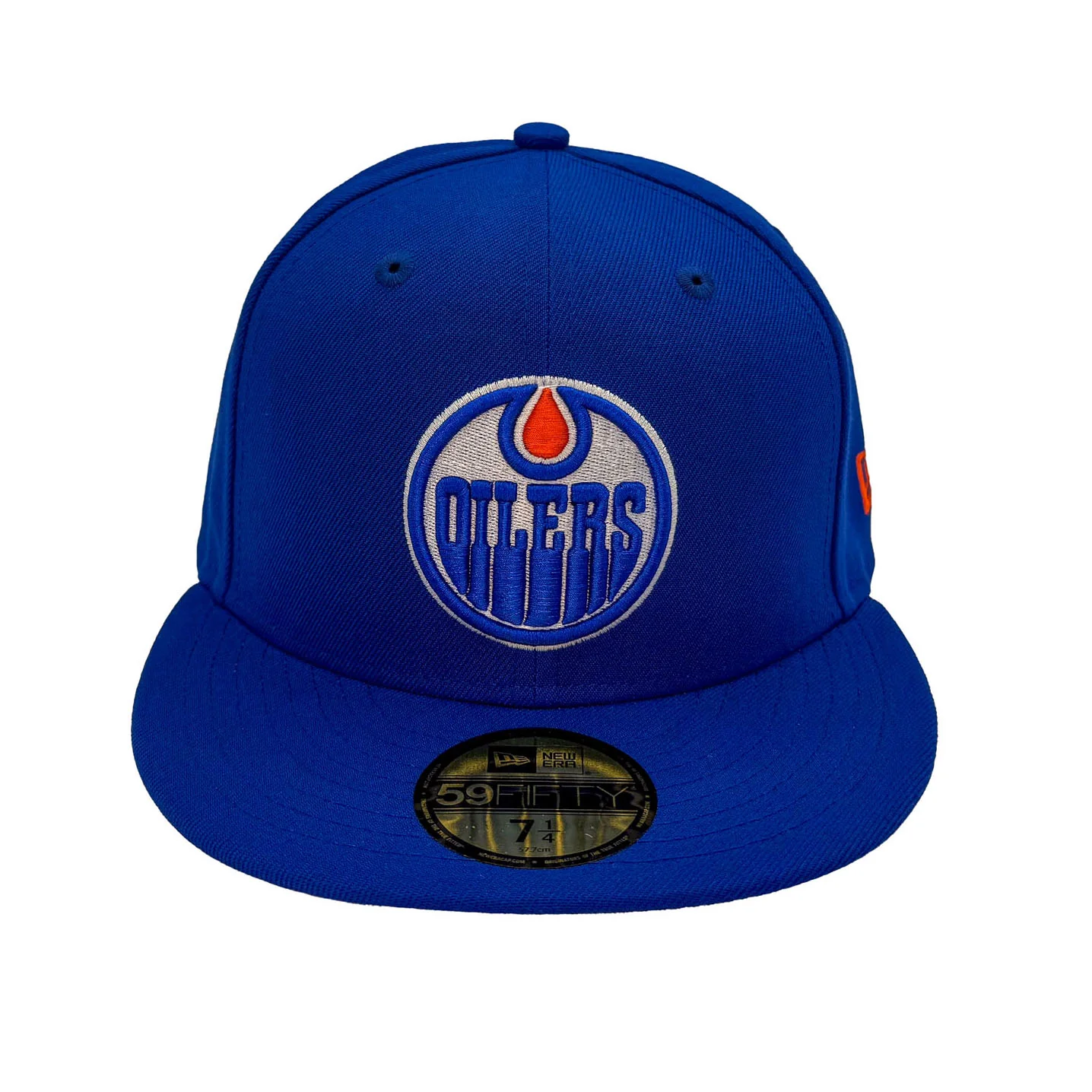 Edmonton Oilers New Era Royal 59FIFTY Primary Logo Fitted Hat w/ Wordmark - Image 3