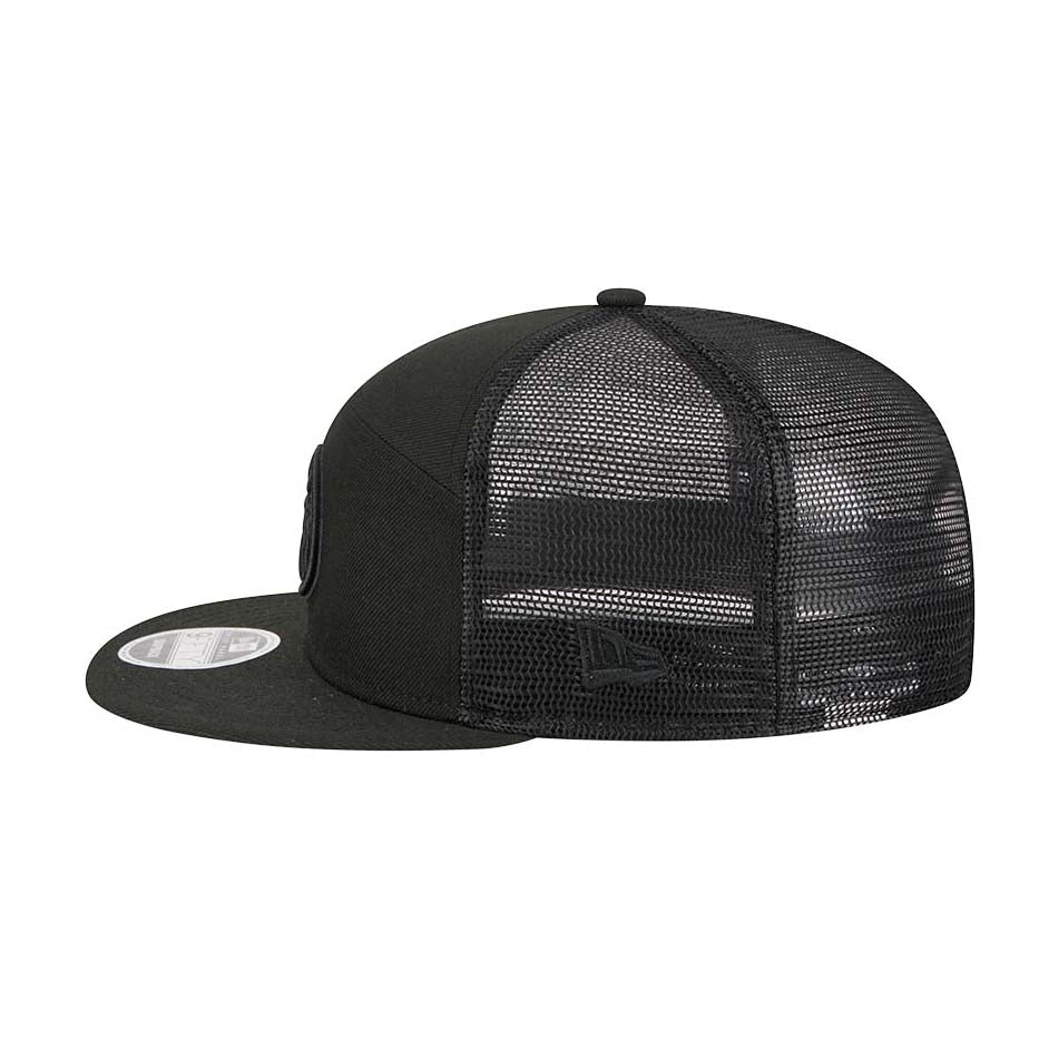 Edmonton Oilers New Era Split Panel Black Tonal 9FIFTY Mesh Snapback Hat - Image 4